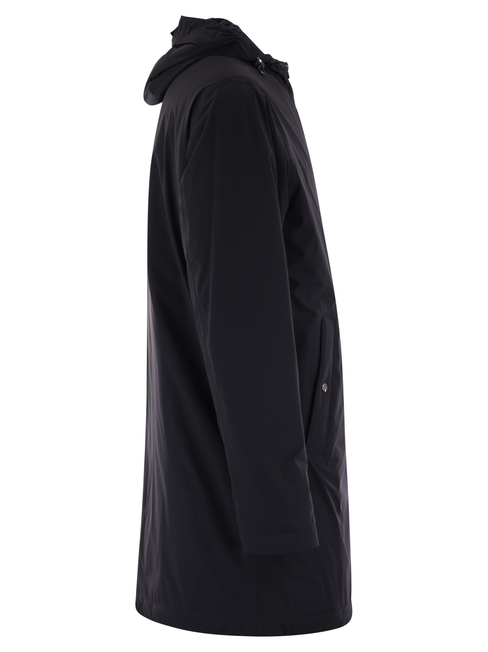 Herno Hooded Casual Jacket In Blue