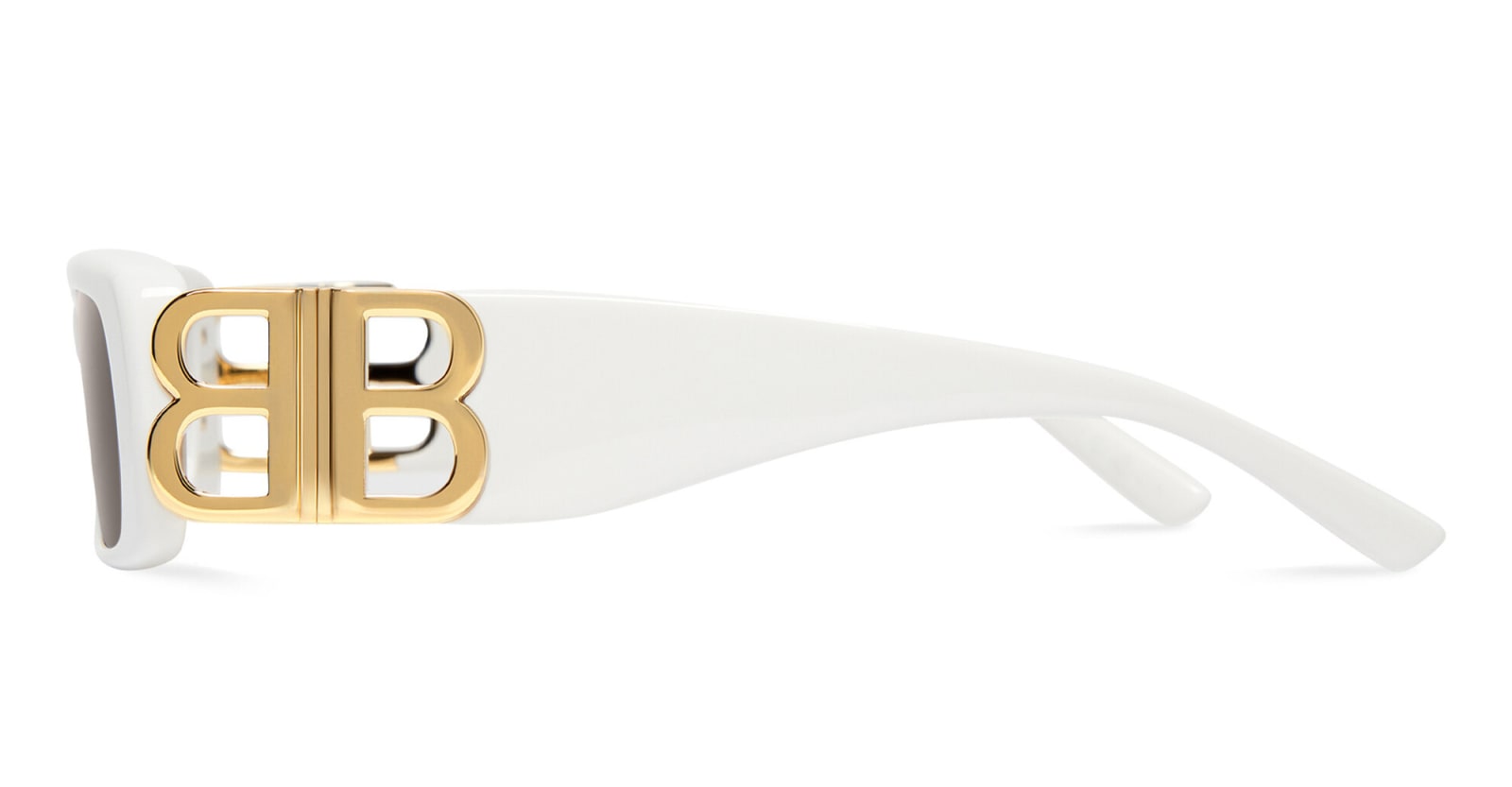 Shop Balenciaga Dynasty Rectangular - White Sunglasses