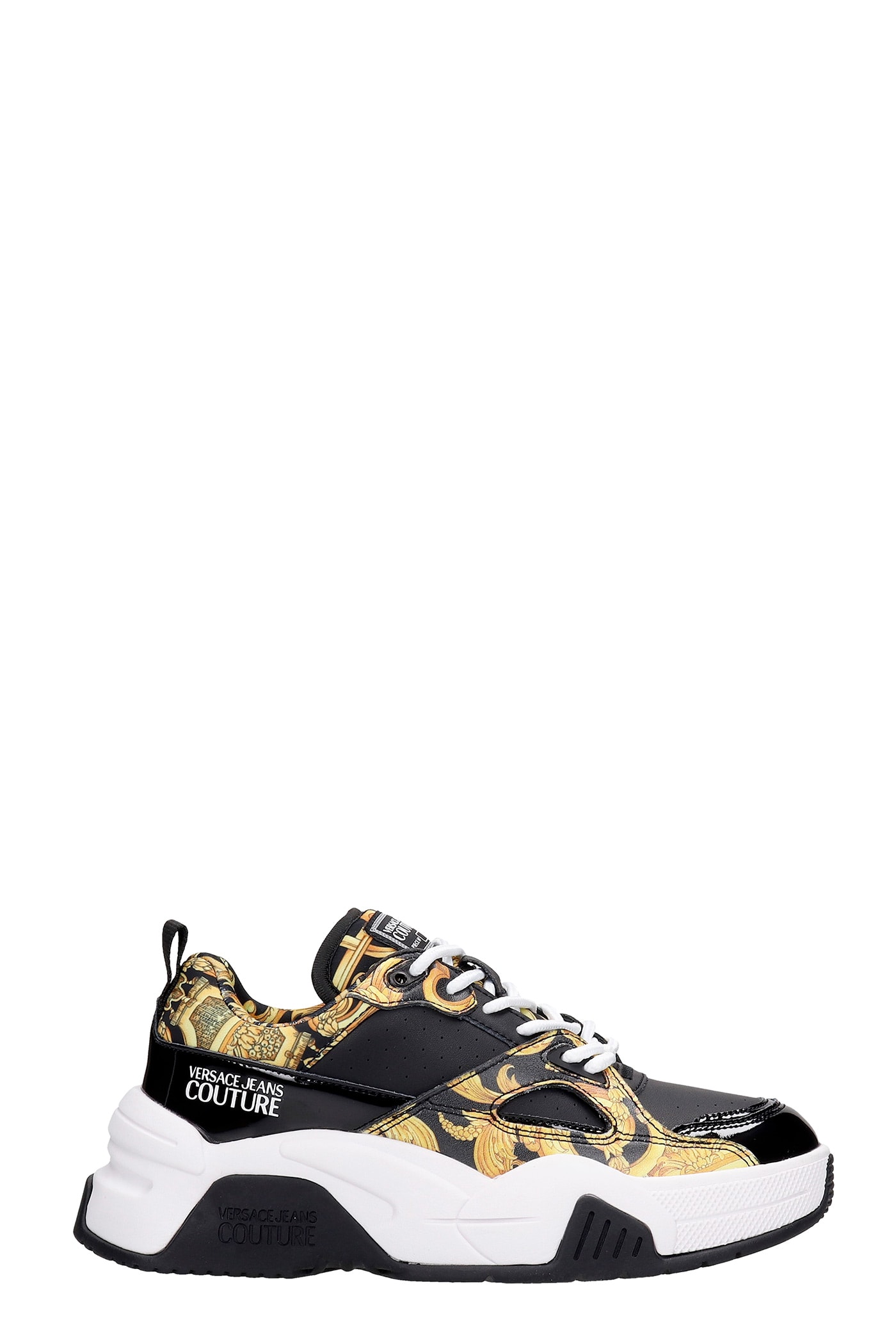 Versace Jeans Couture Sneakers In Black Leather