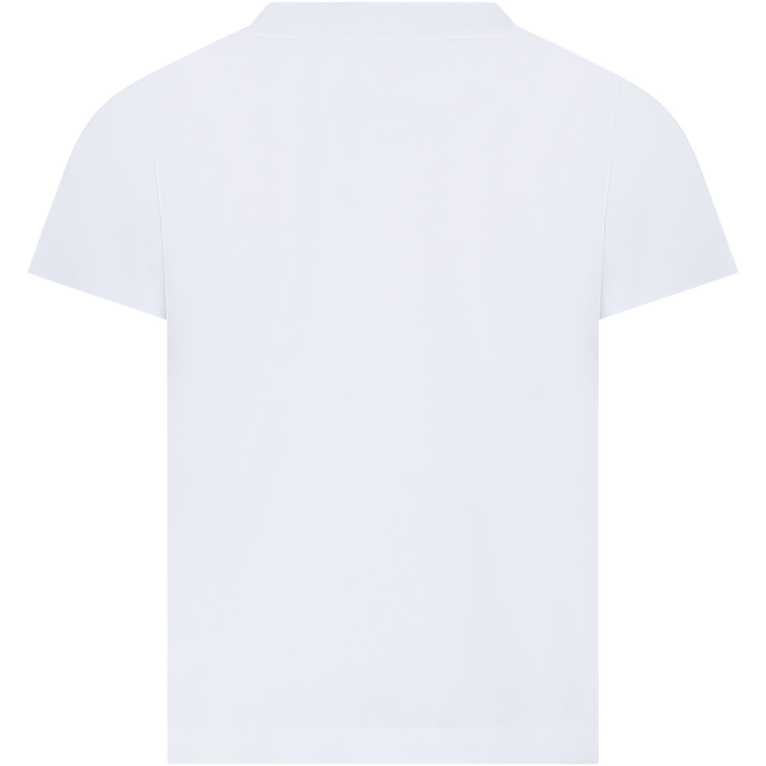 Shop Moncler White T-shirt For Kids With Logo