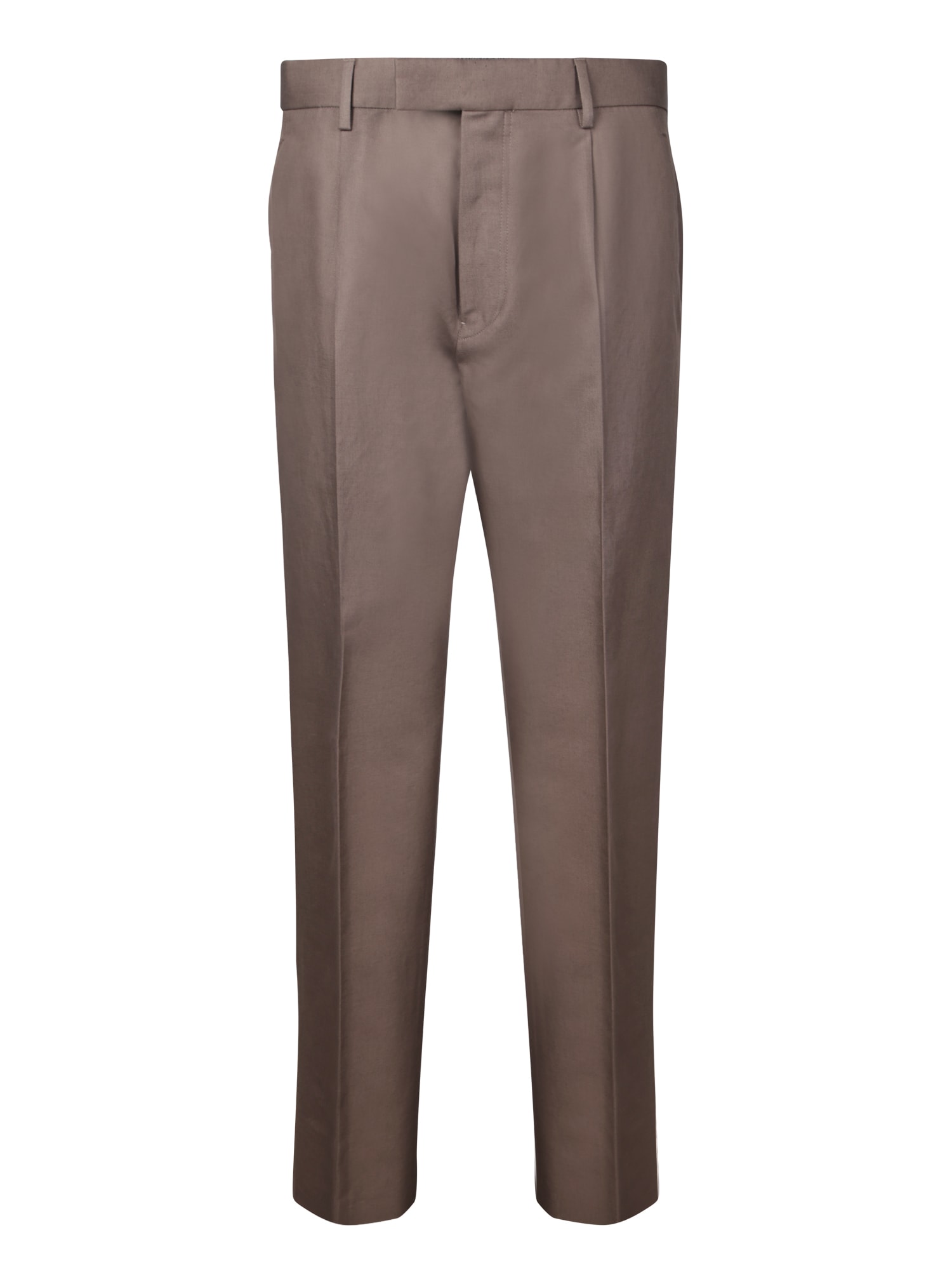 Shop Zegna Brown Cotton And Linen Pants