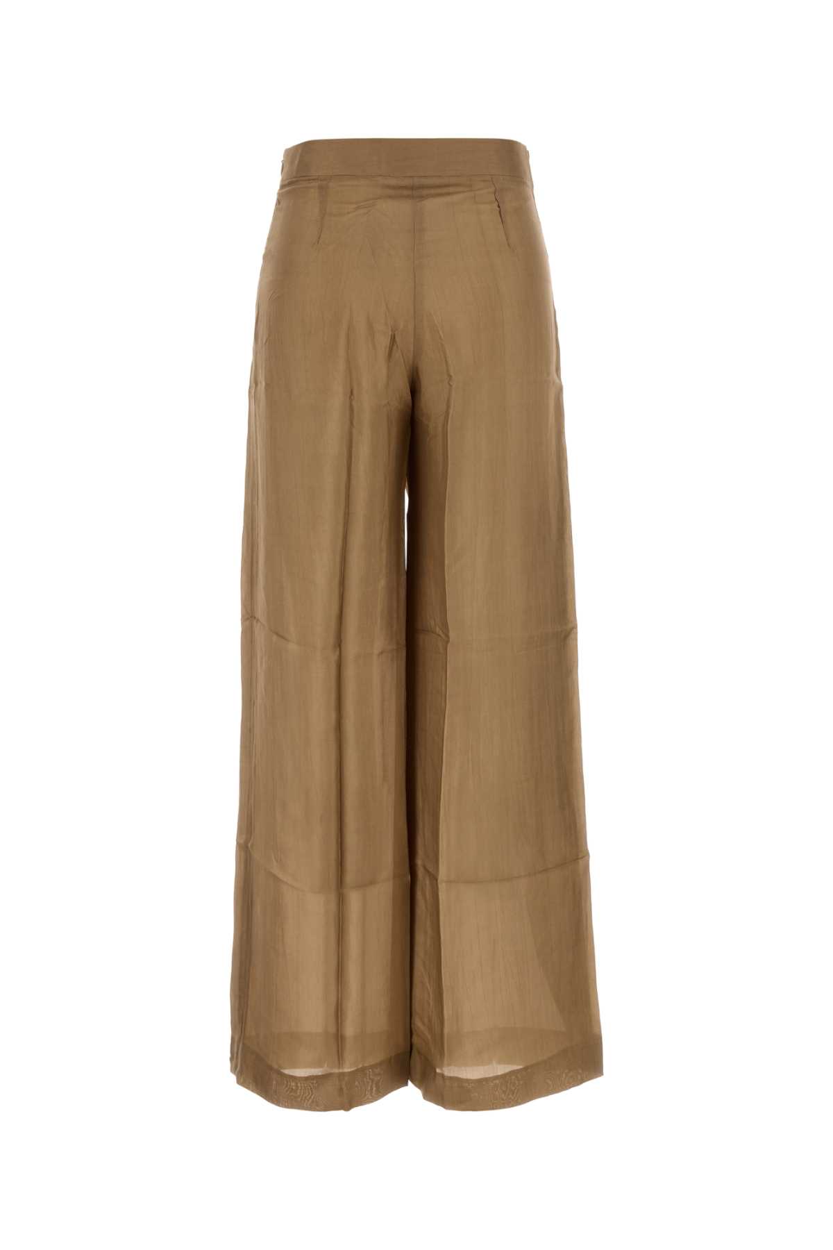 The Rose Ibiza Camel Silk Amanda Pant In Neutral