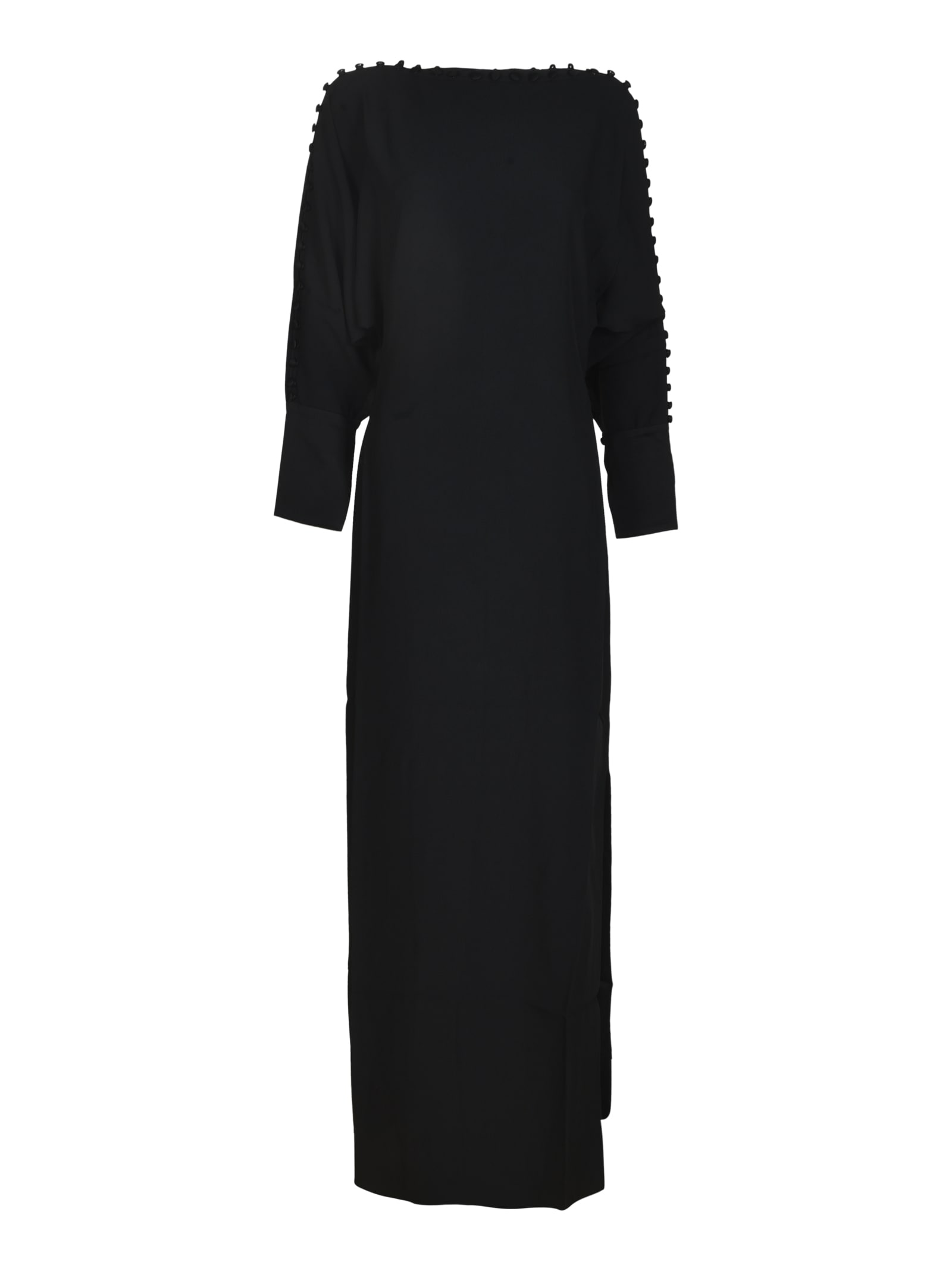 TALLER MARMO SHOULDER DETAIL LONG DRESS 