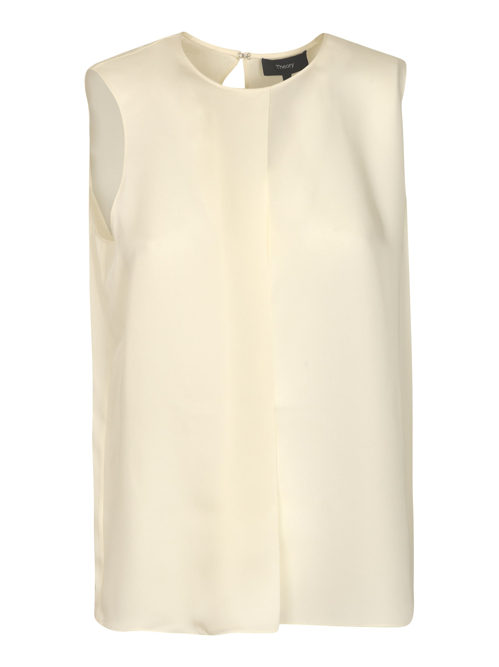 Shop Theory Keyhole Detail Sleeveless Top In Ivory