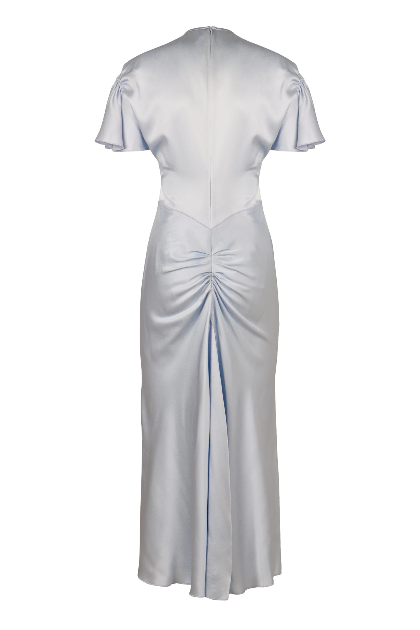 Shop Victoria Beckham Satin Dress In Light Blue