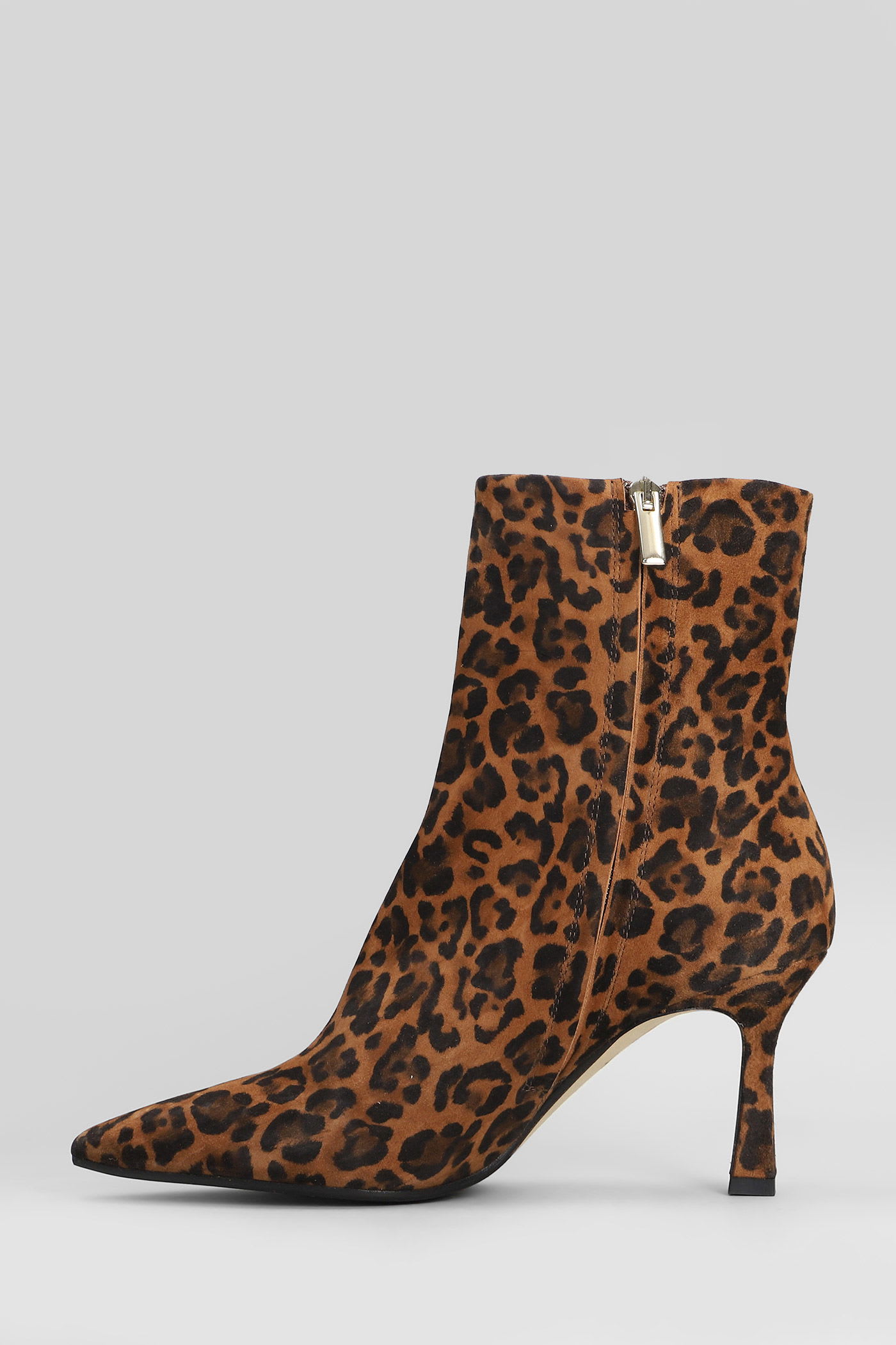 The Seller High Heels Ankle Boots In Animalier Suede In Animal Print