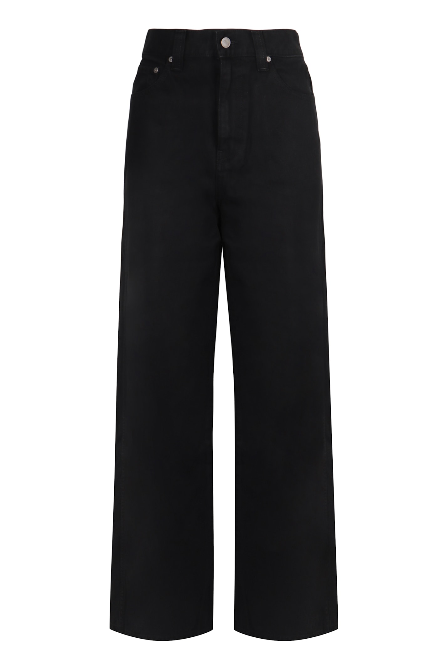 Khaite Jeans Bonnie A Gamba Larga In Black