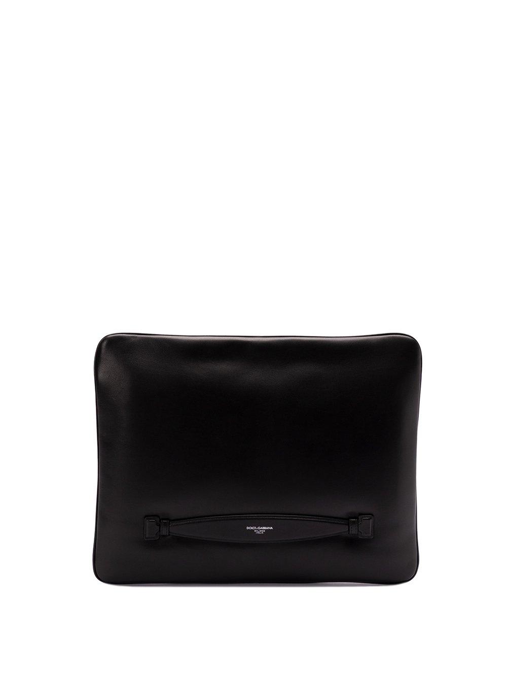 Shop Dolce & Gabbana Logo Printed Clutch Bag In Black