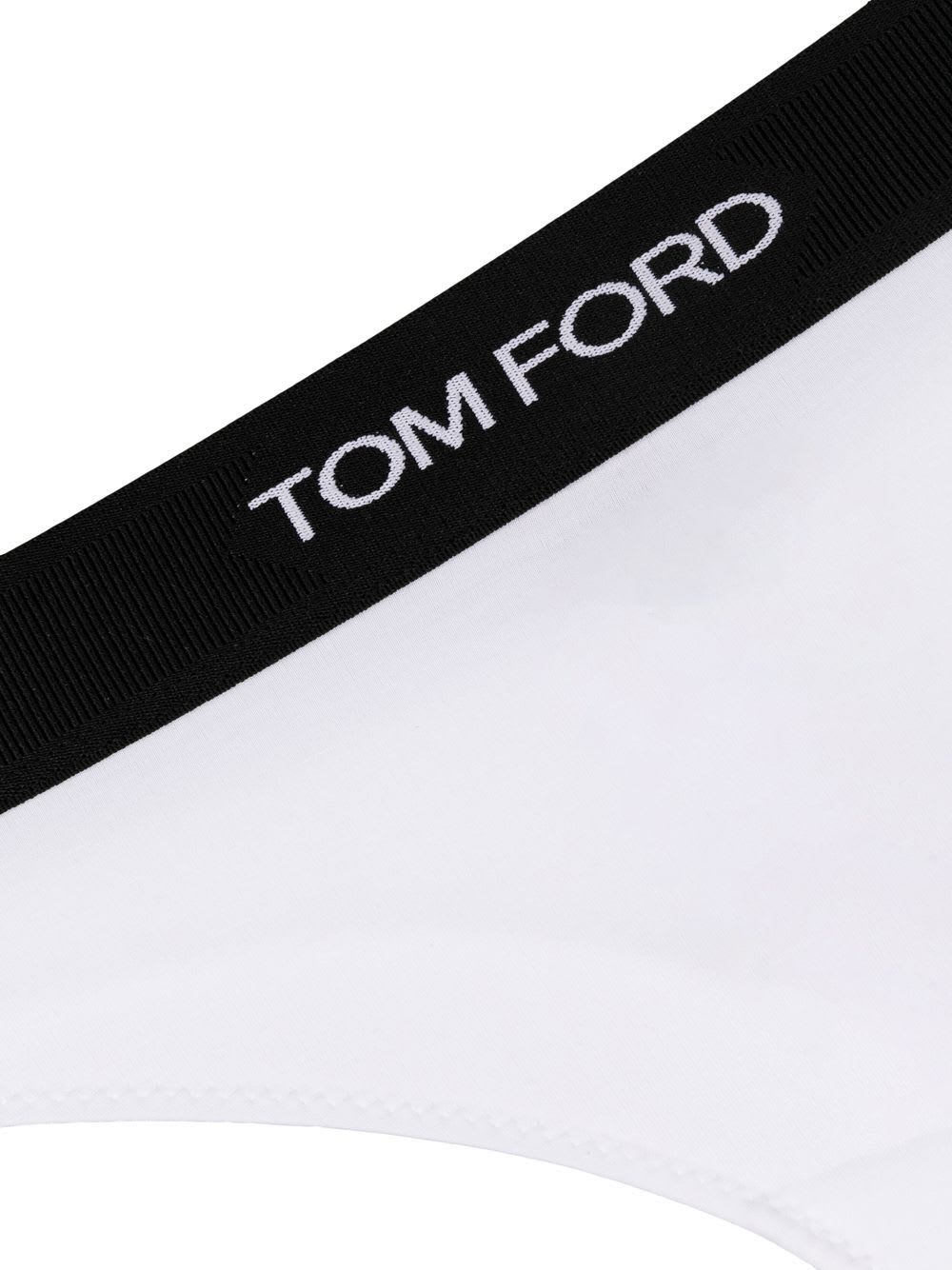 Shop Tom Ford Modal Signature Thong In White