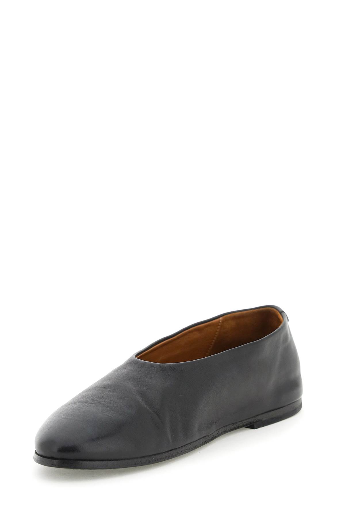 Shop Marsèll Leather Coltellaccio Ballet Flats In Nero (black)