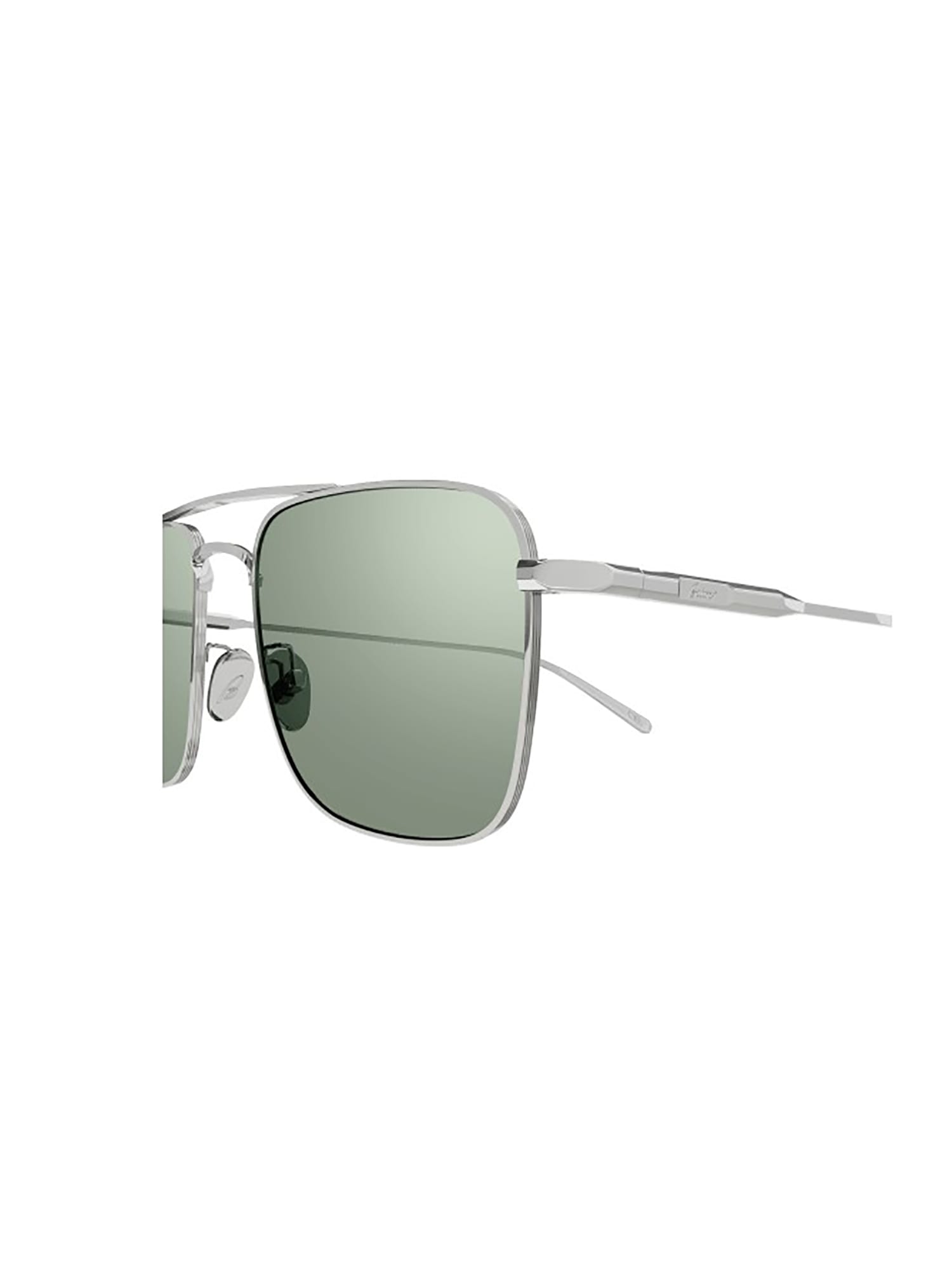 Shop Brioni Br0101s Sunglasses In Silver Silver Green