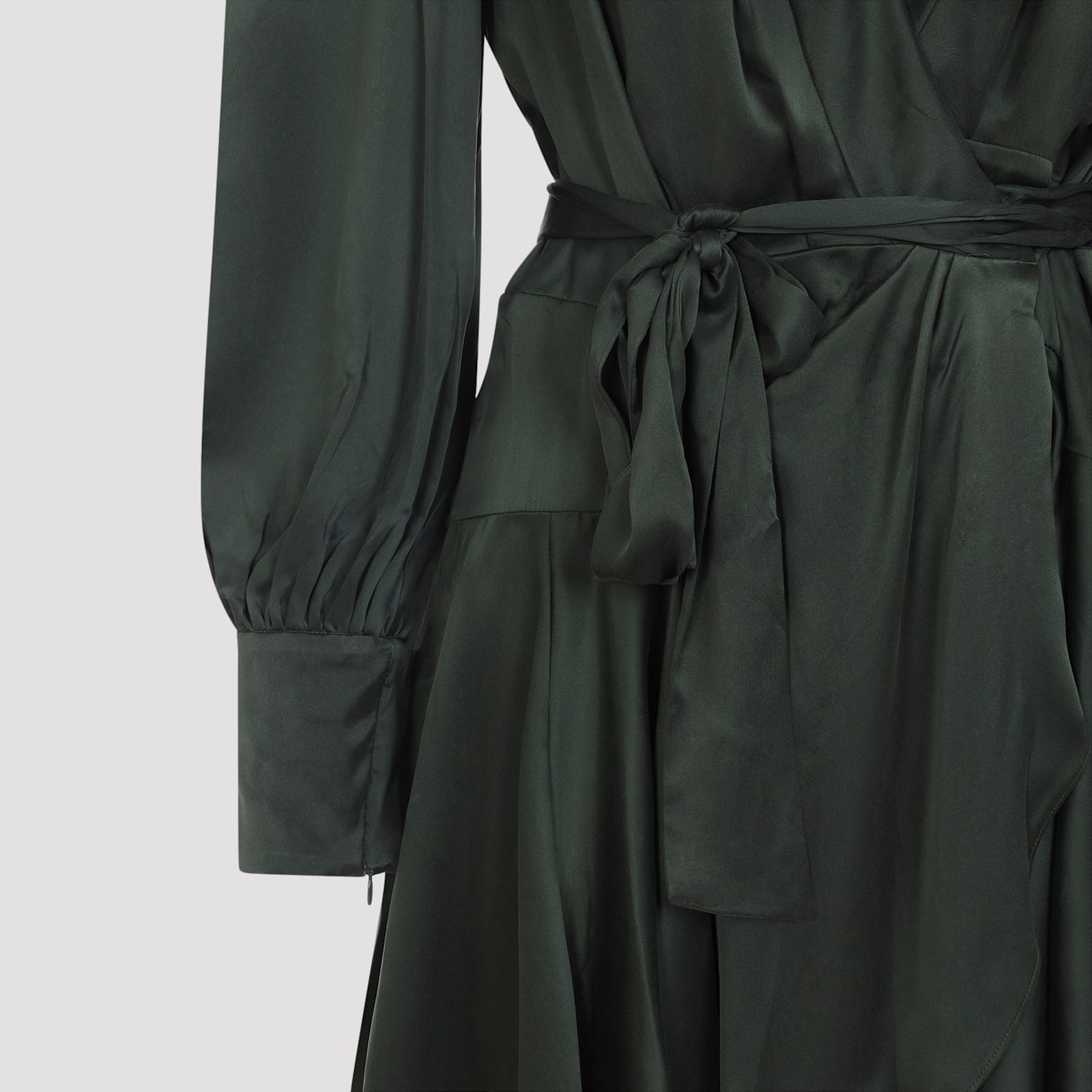 Zimmermann Wrap-effect Ruffled Dress In Green