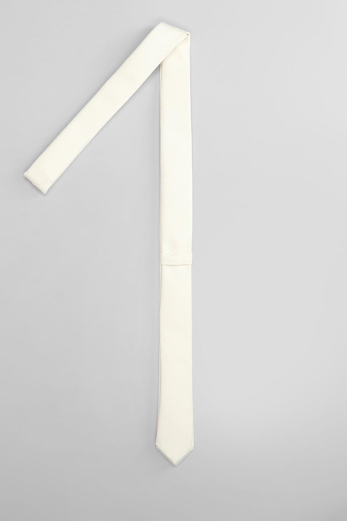 Lardini Tie In White Silk