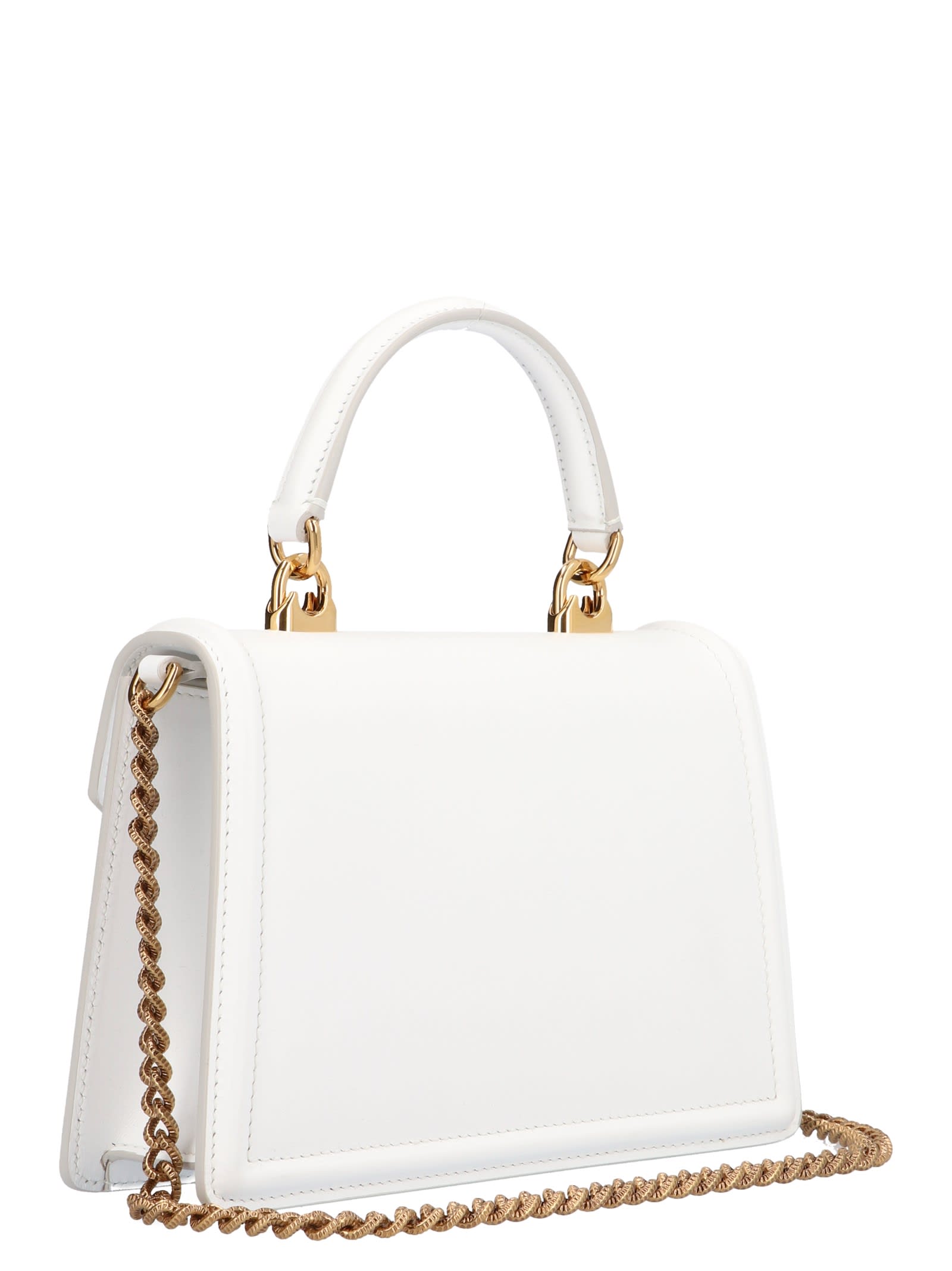Dolce & Gabbana Small Devotion Bag In Optical White