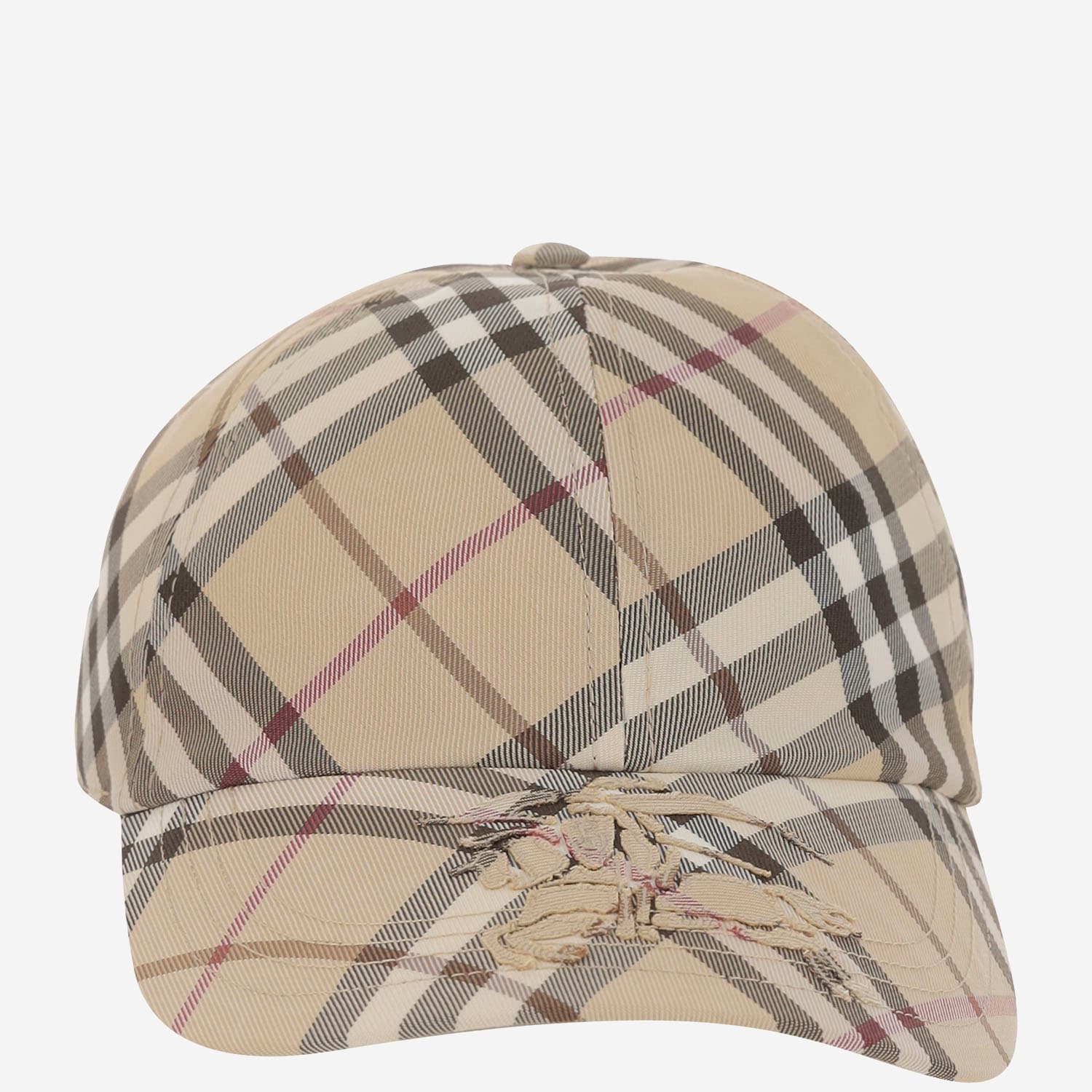 Baseball Cap With Check Pattern