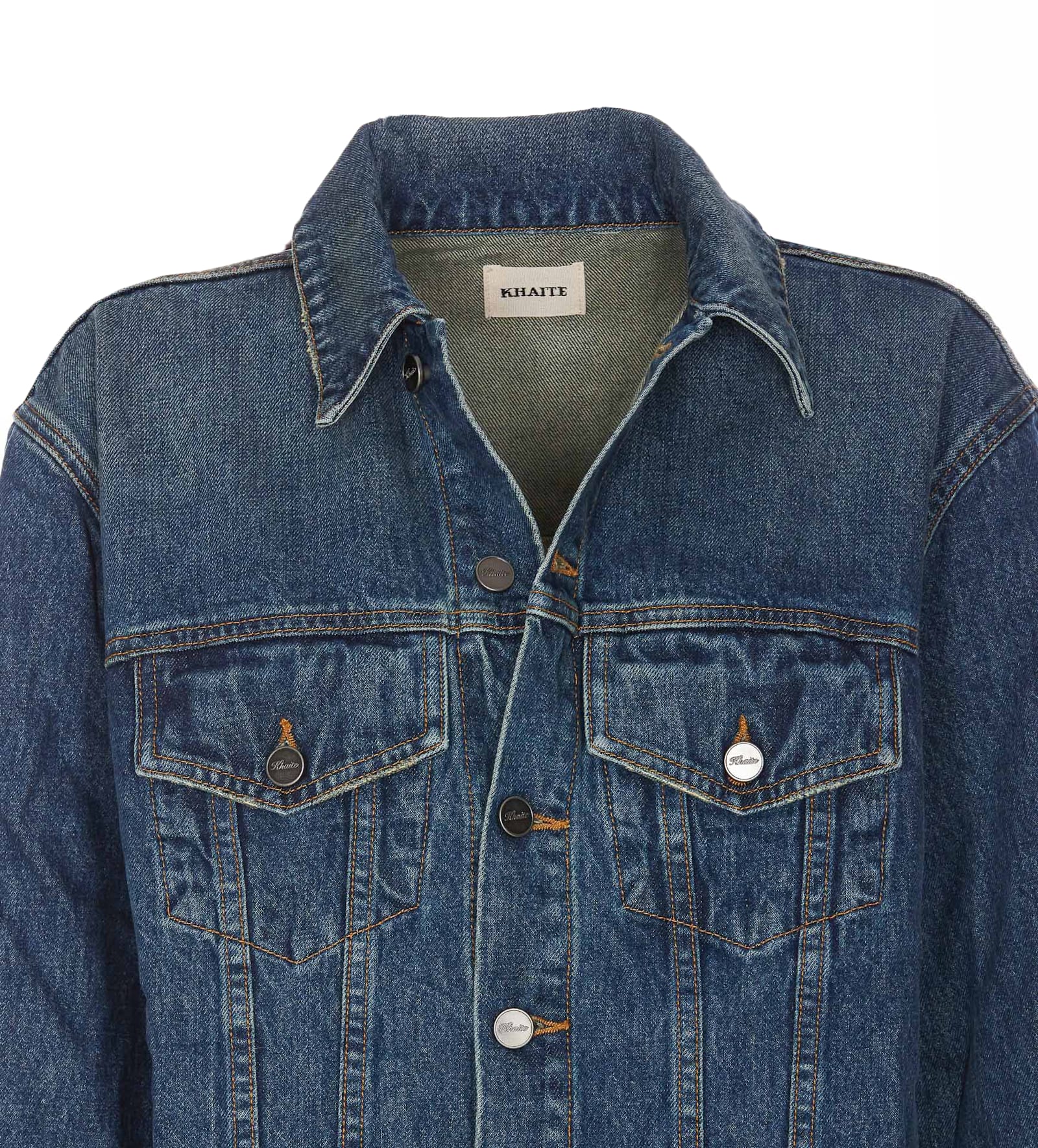 Shop Khaite Ross Denim Jacket In Blue