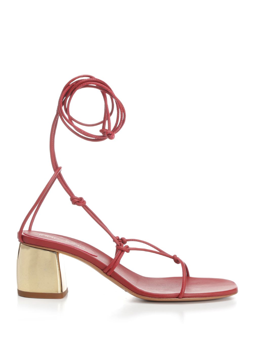 FORTE FORTE GOLD HEEL SANDALS 