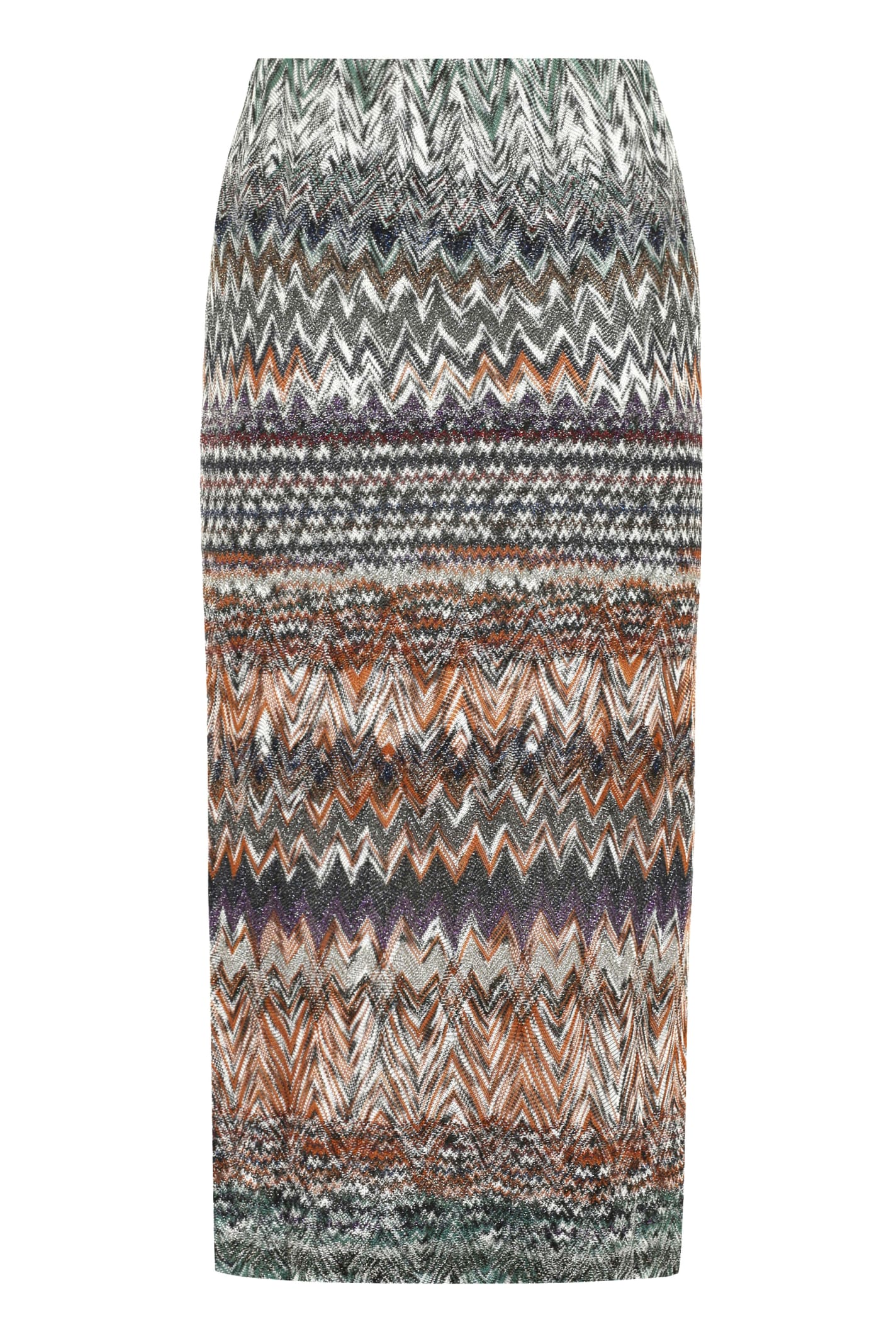 Missoni Chevron Motif Knitted Skirt In Multicolor