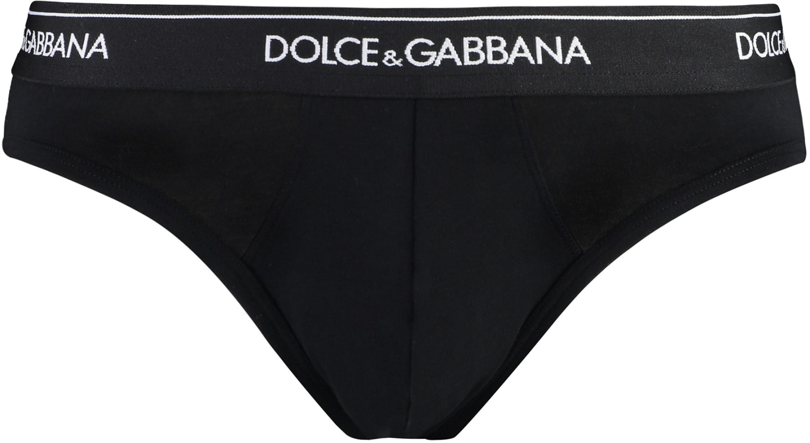 Shop Dolce & Gabbana Set Of Two Cotton Briefs With Logoed Elastic Band In Black