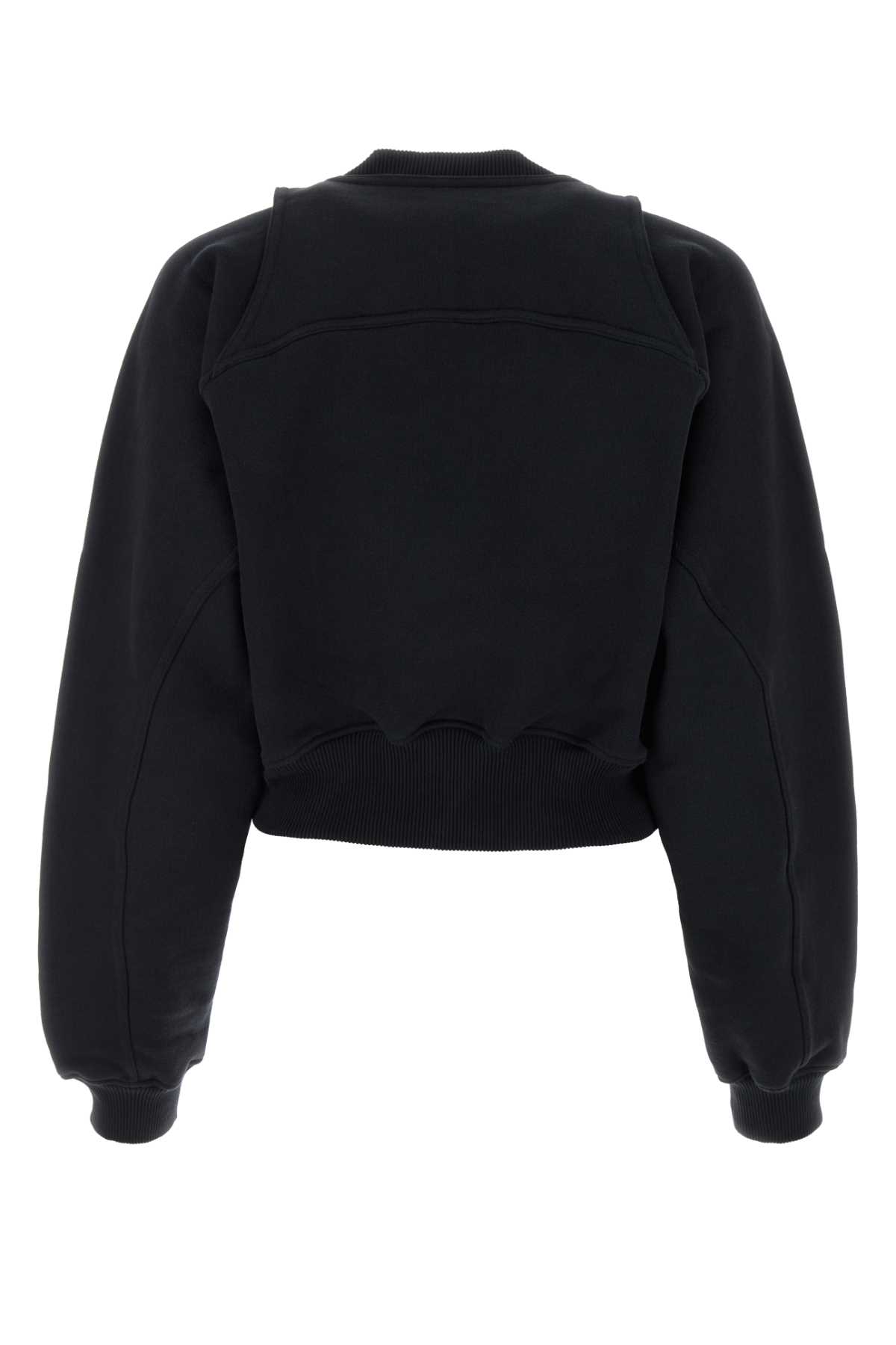 Shop Off-white Black Cotton Sweatshirt In Blackwhit