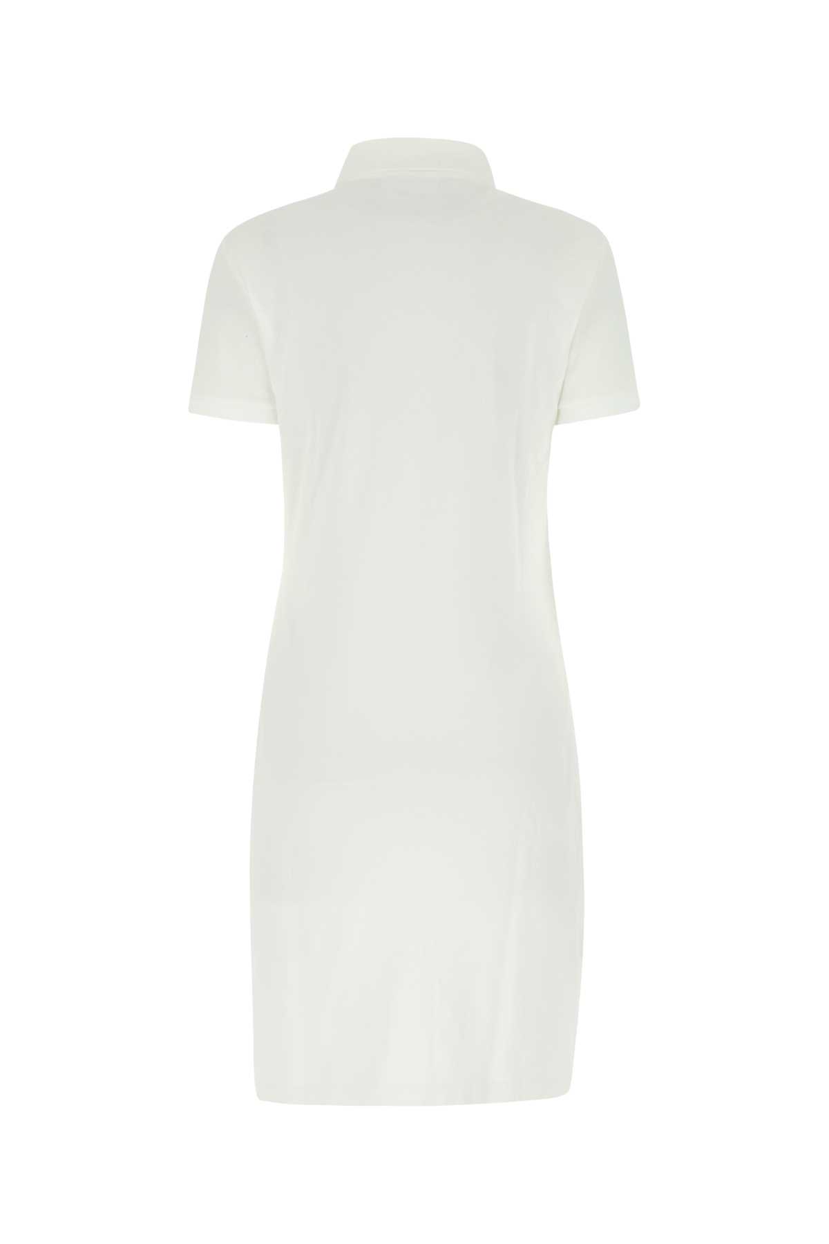 Shop Lacoste White Stretch Piquet Polo Dress In 1