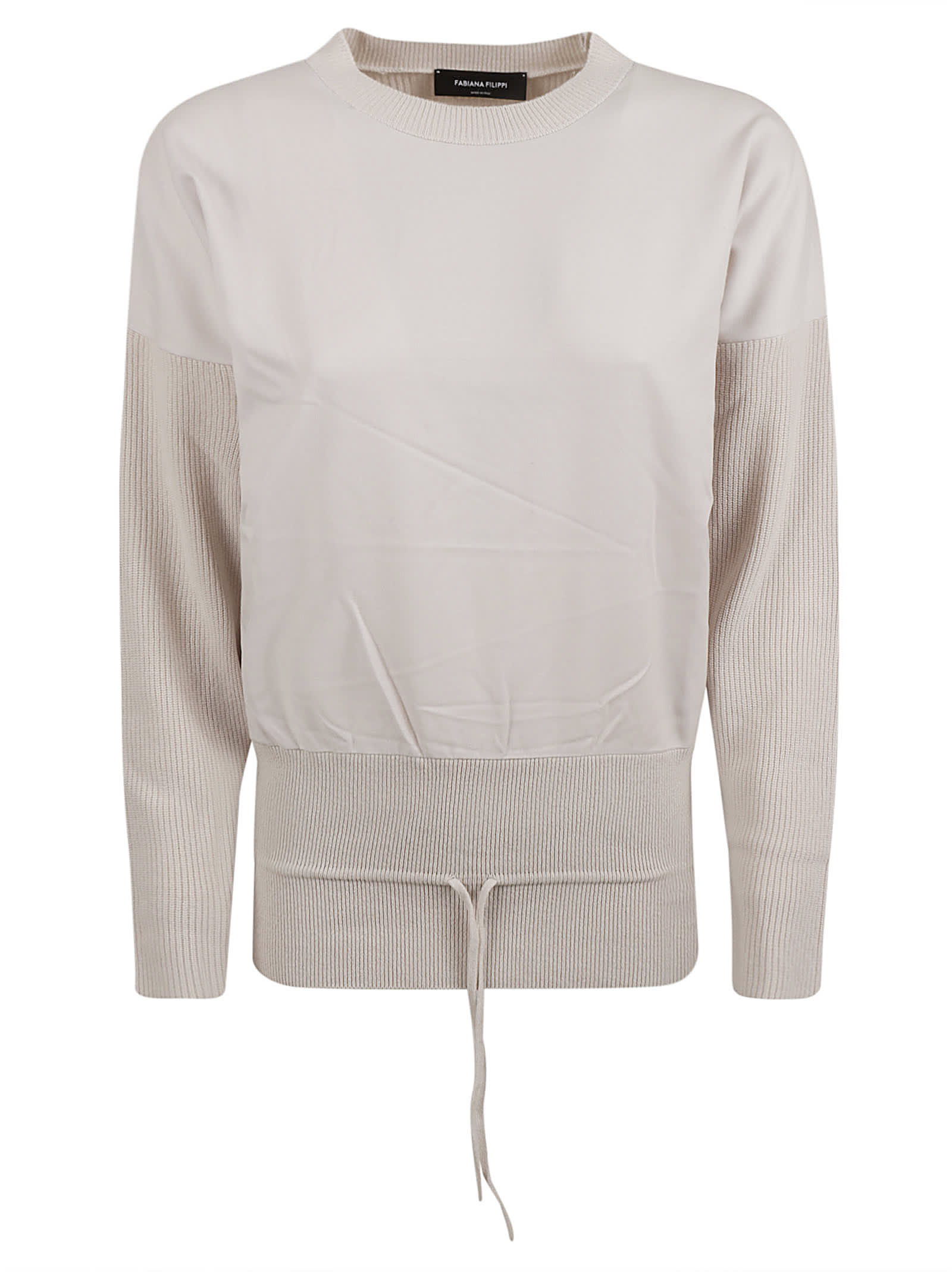 Shop Fabiana Filippi Laced Waist Sweatshirt In Dune