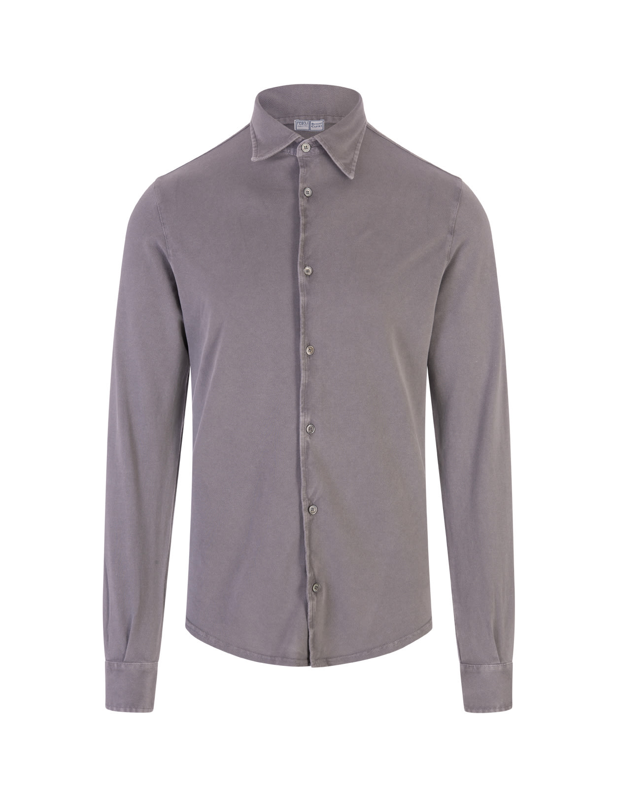 Fedeli Shirt In Grey Oxford Cotton