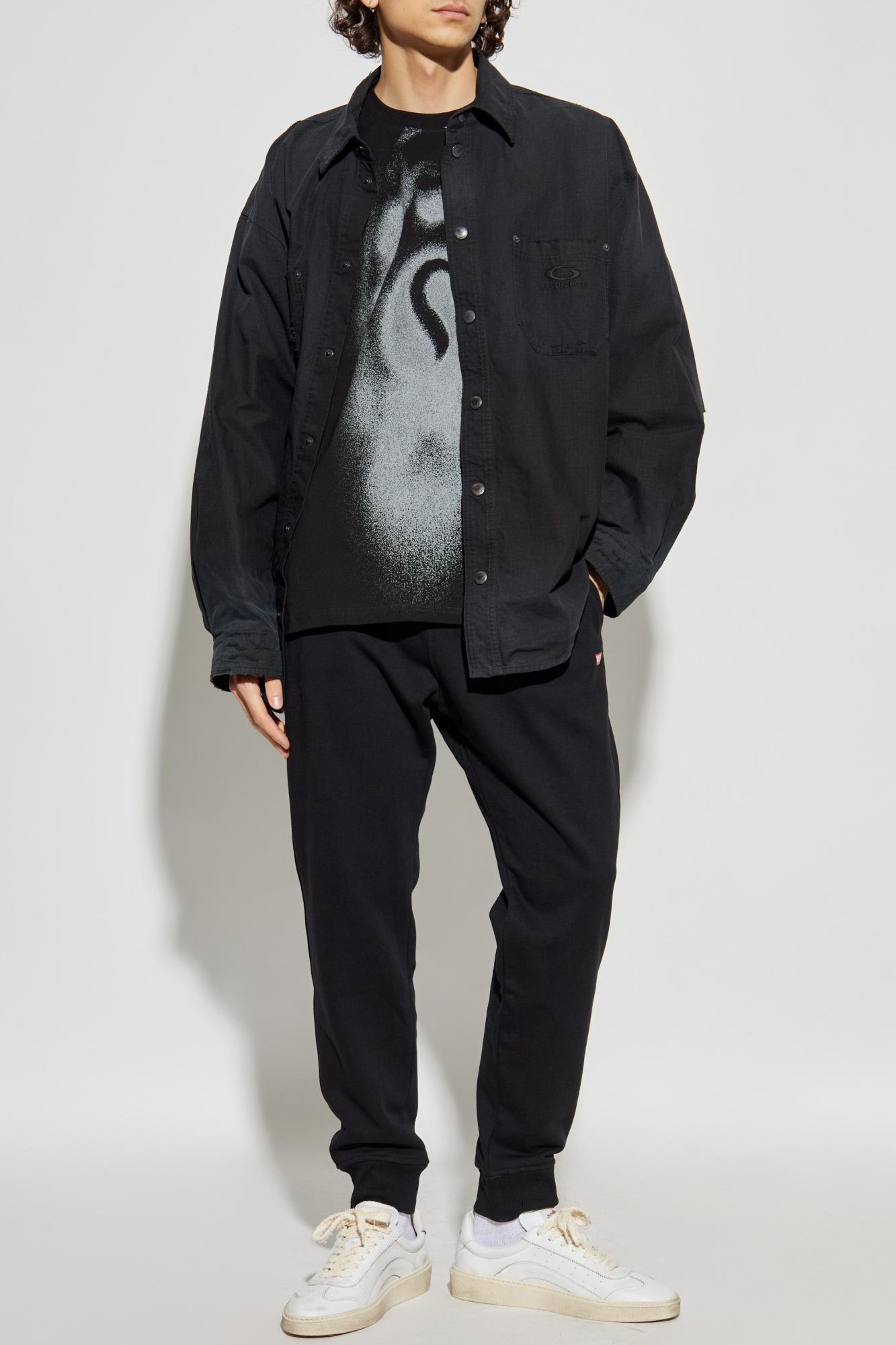 Diesel Black Logo Tracksuit Bottom In Black