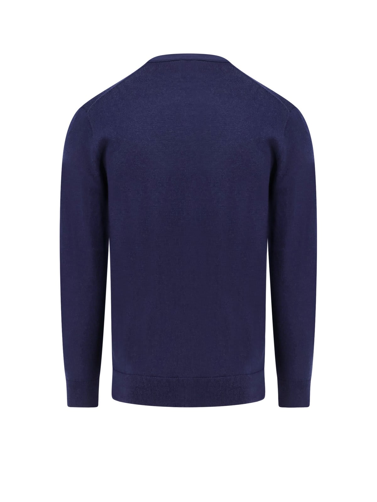 Shop Polo Ralph Lauren Logo Embroidered V-neck Jumper In Hunter Navy