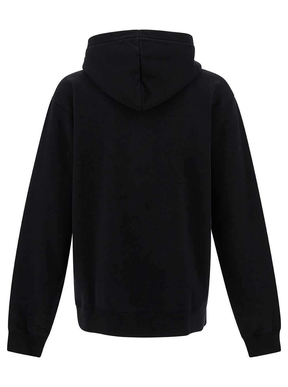 Shop Jacquemus Le Hoodie Gros-grain Black Hoodie With Logo Patch In Cotton Man