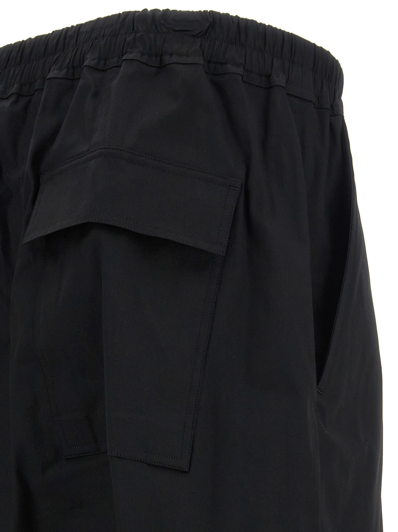 Rick Owens Cropped Drop-crotch High Waist Trousers In Black