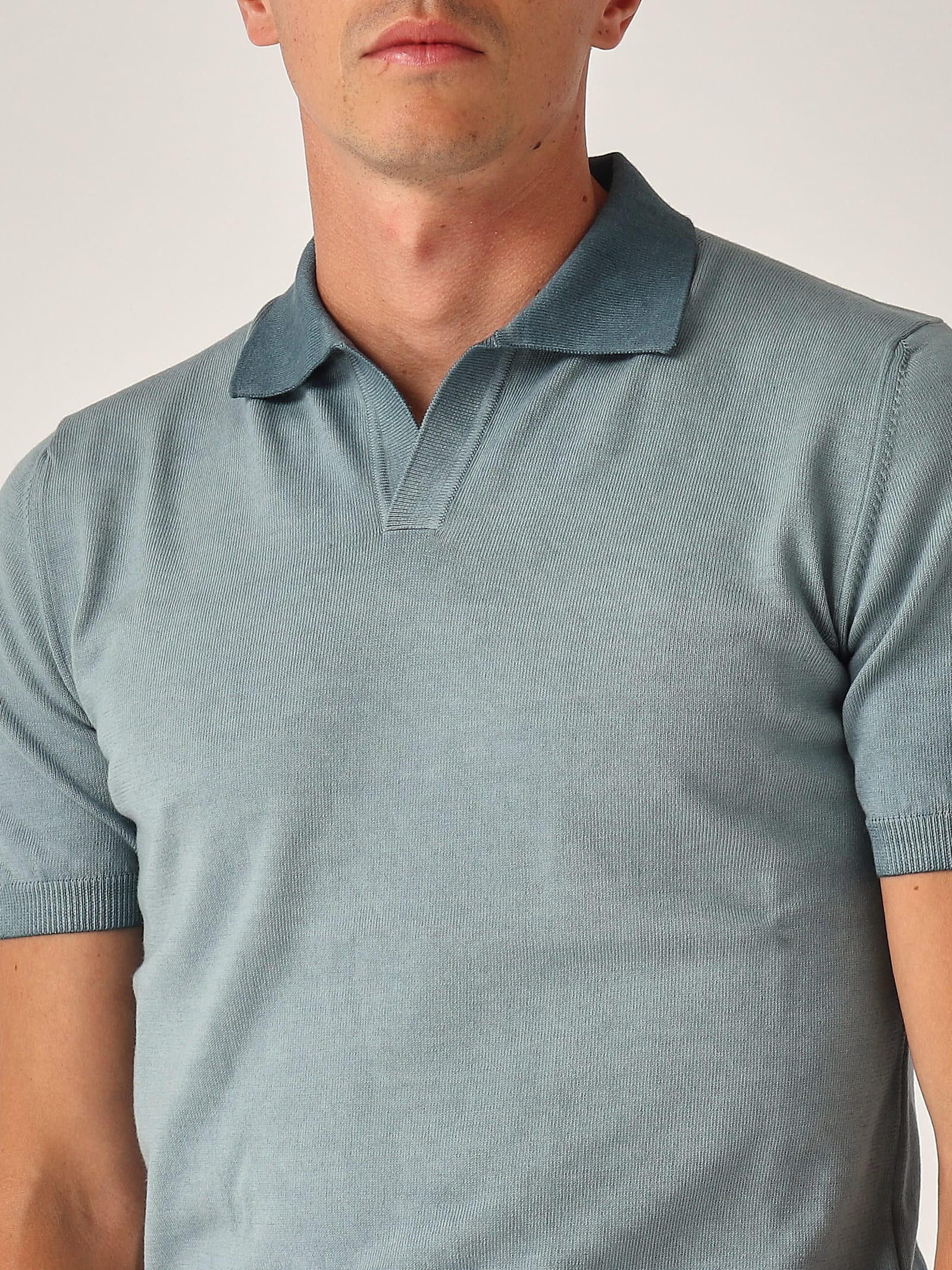 Altea Skipper M/c Cot. Rasato Con Balza Polo In Blue