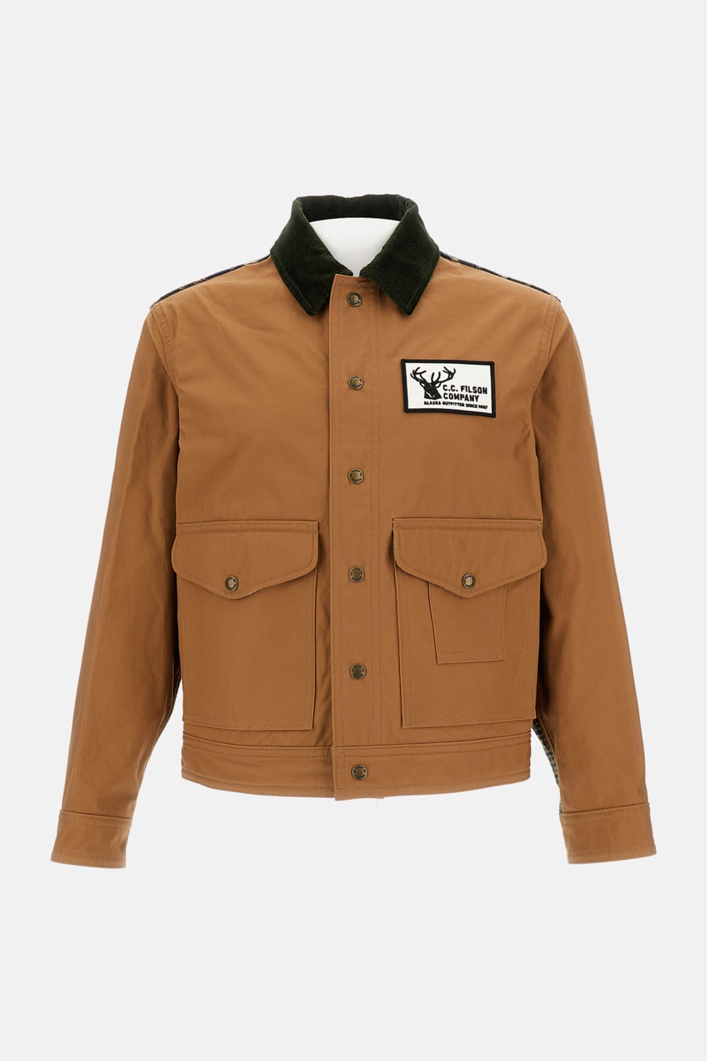 Junya Watanabe Cotton Oxford X Wool Nylon Check Filson Jacket In Neutral