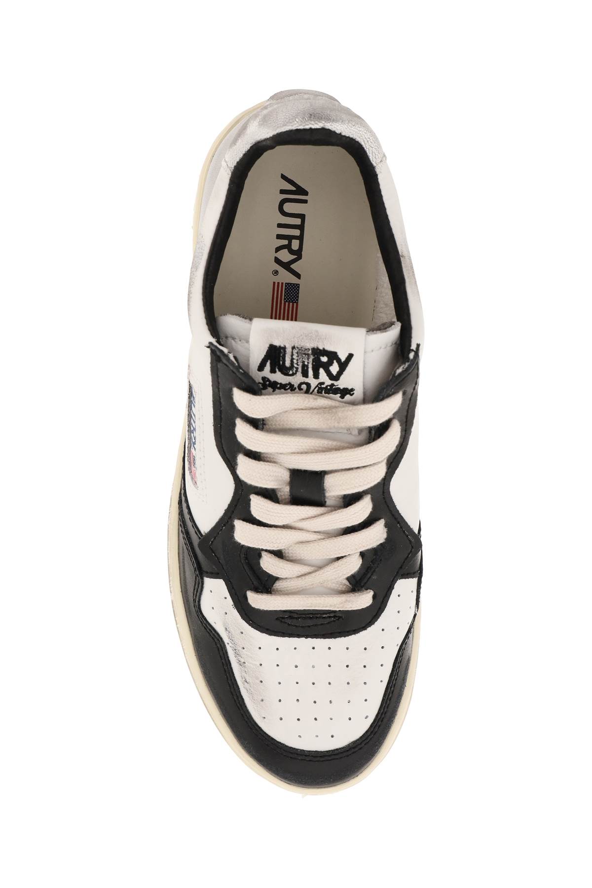 Autry Chunky White Sneakers With Textured Panels In White