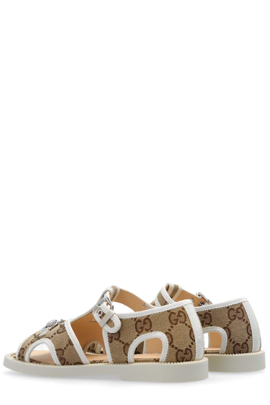 Shop Gucci Buckled Open Toe Sandals In Bianco