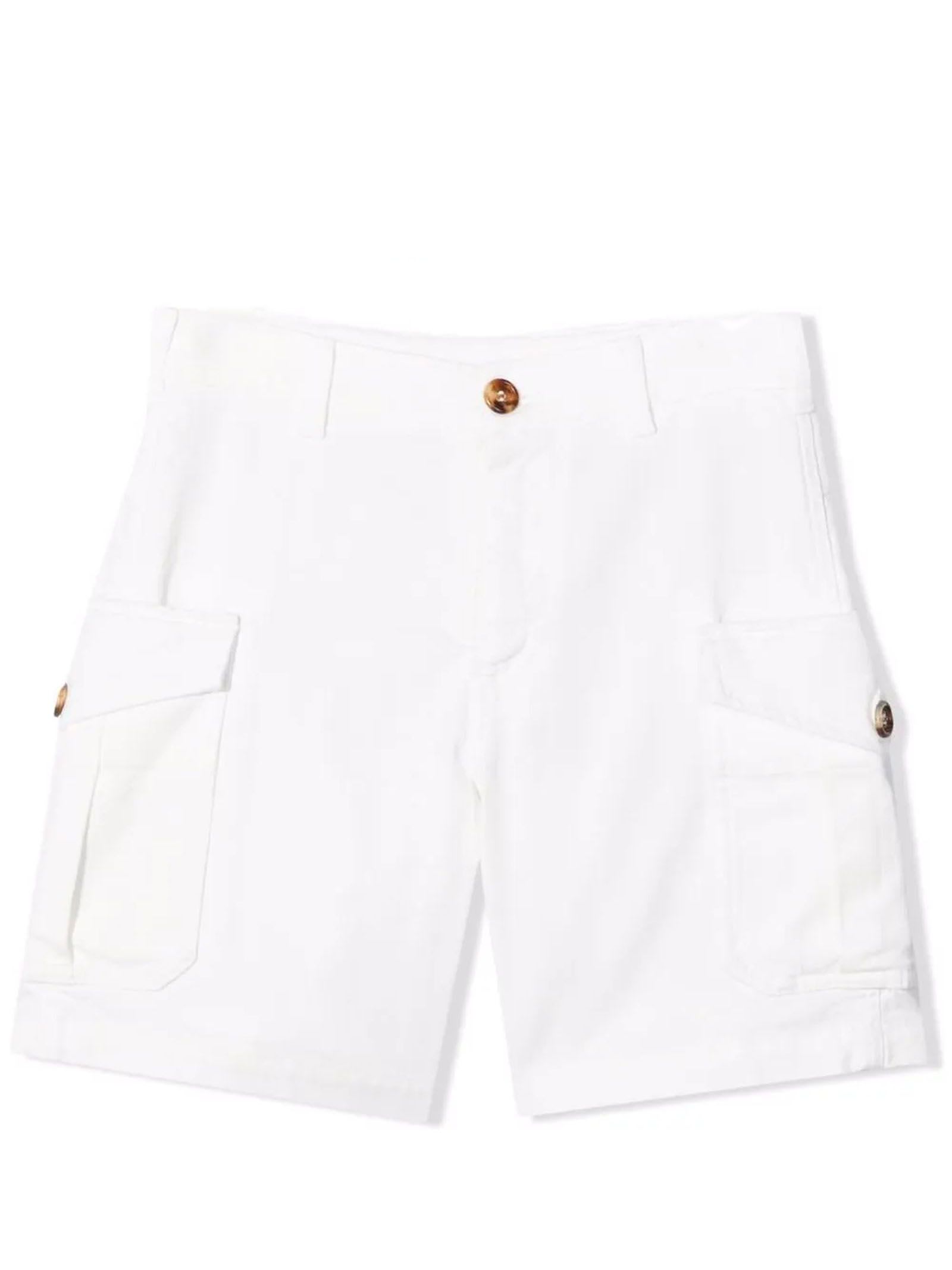 Brunello Cucinelli White Cotton Shorts