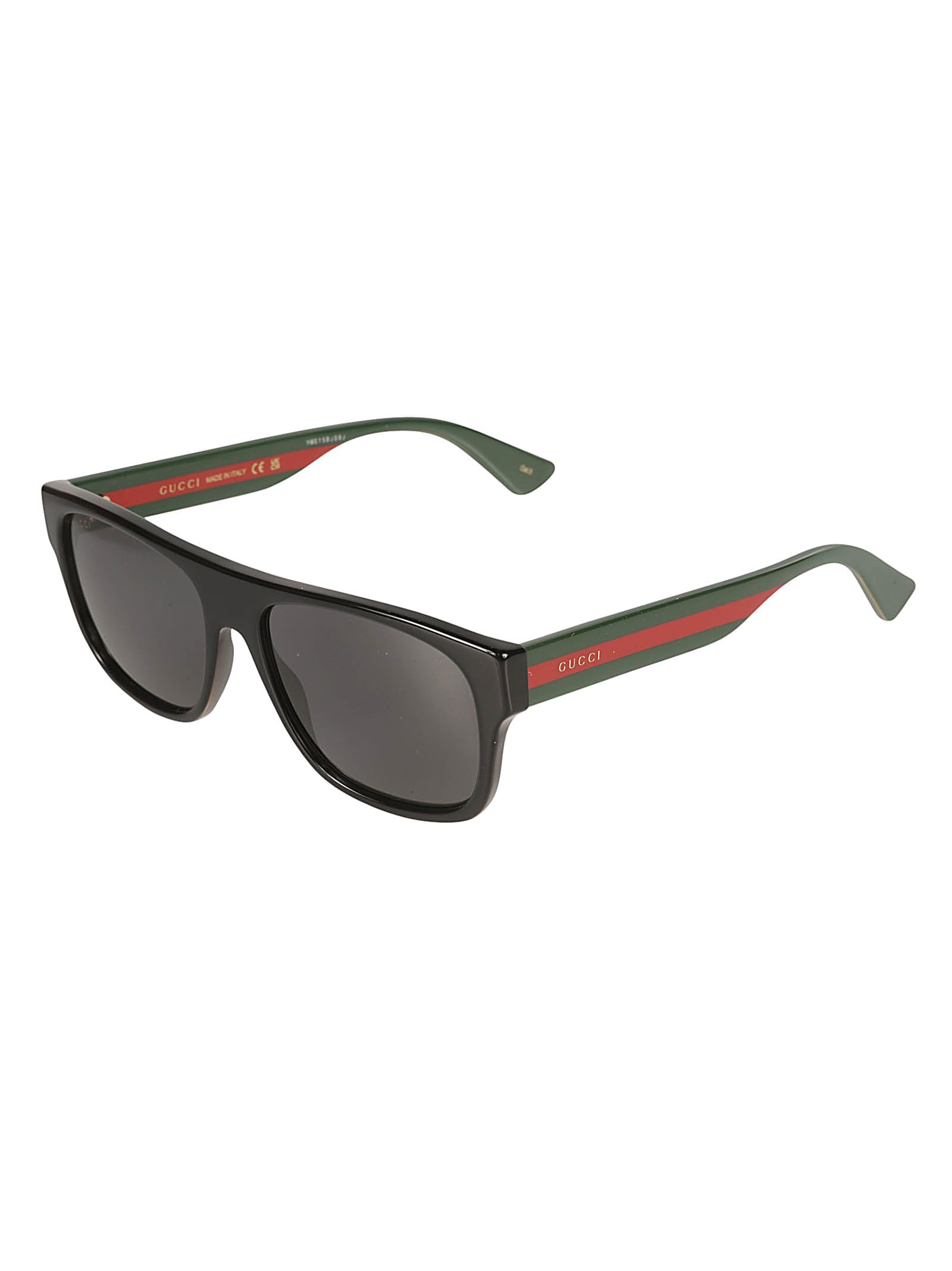 Shop Gucci Geometric Classic Sunglasses In Black/multicolor