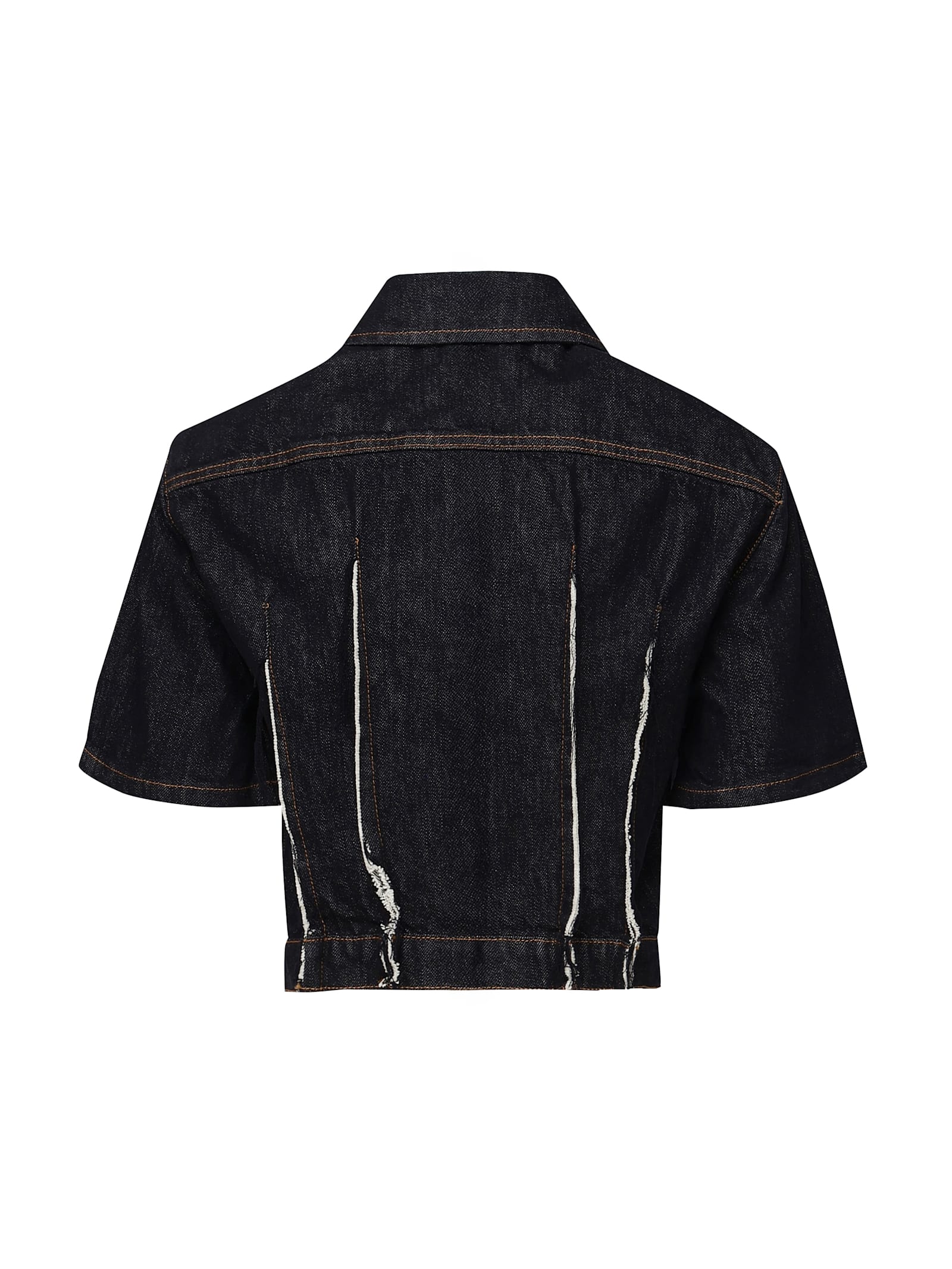 John Richmond Short Sleeves Denim Shirt In Midnight Blue