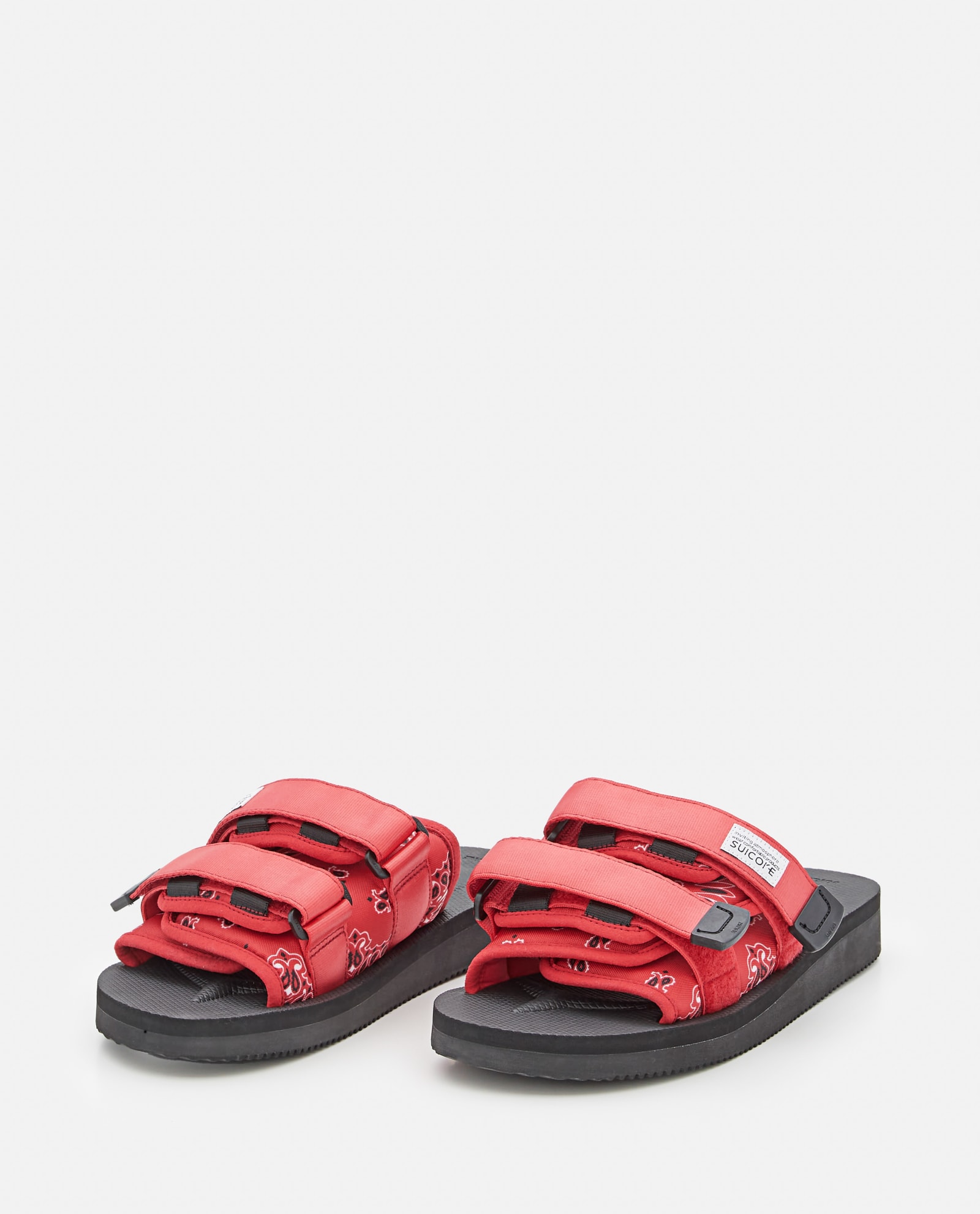 Shop Suicoke Moto Platform Sandals In Red