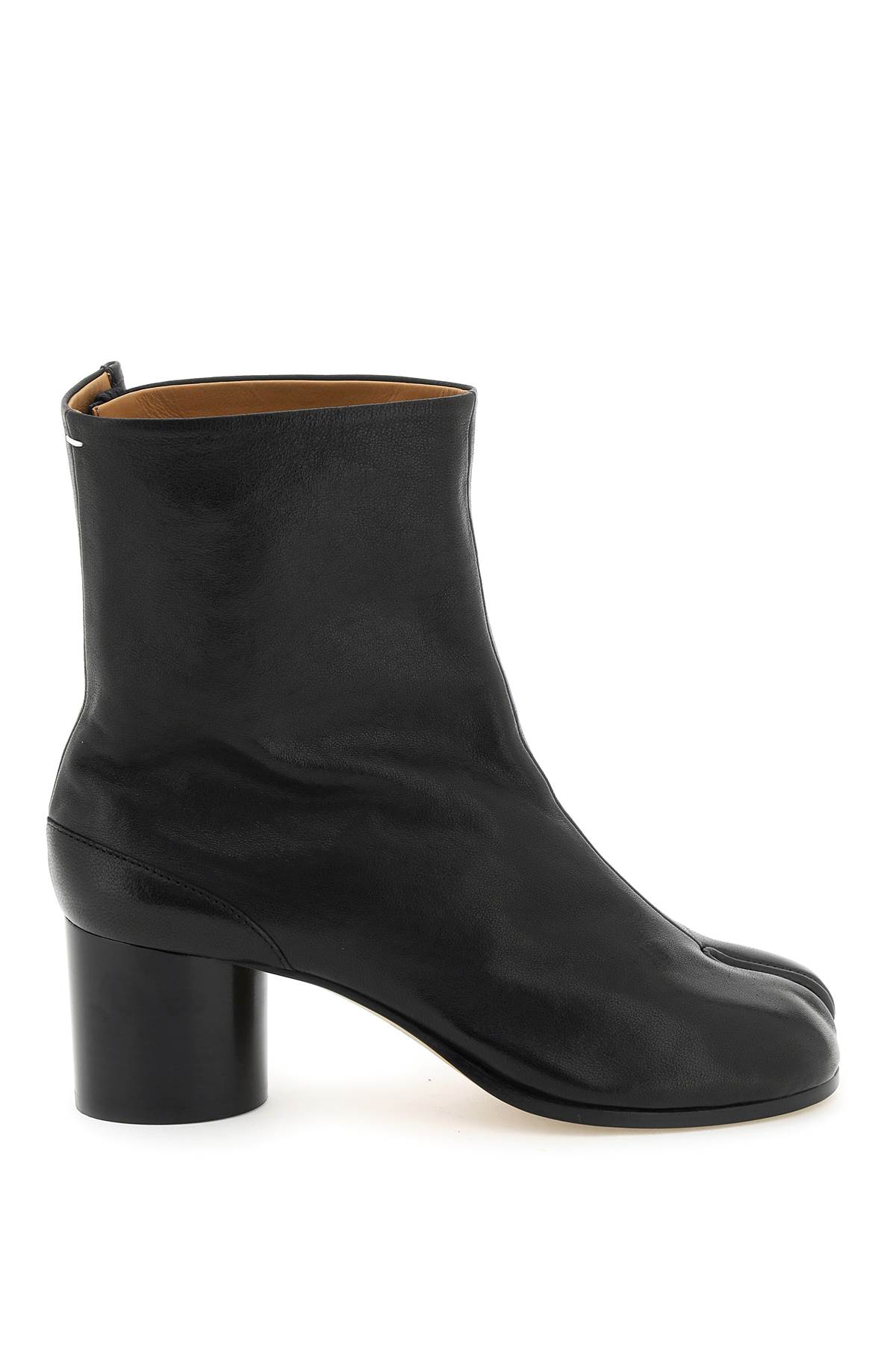Shop Maison Margiela Leather Tabi Ankle Boots In Black (black)