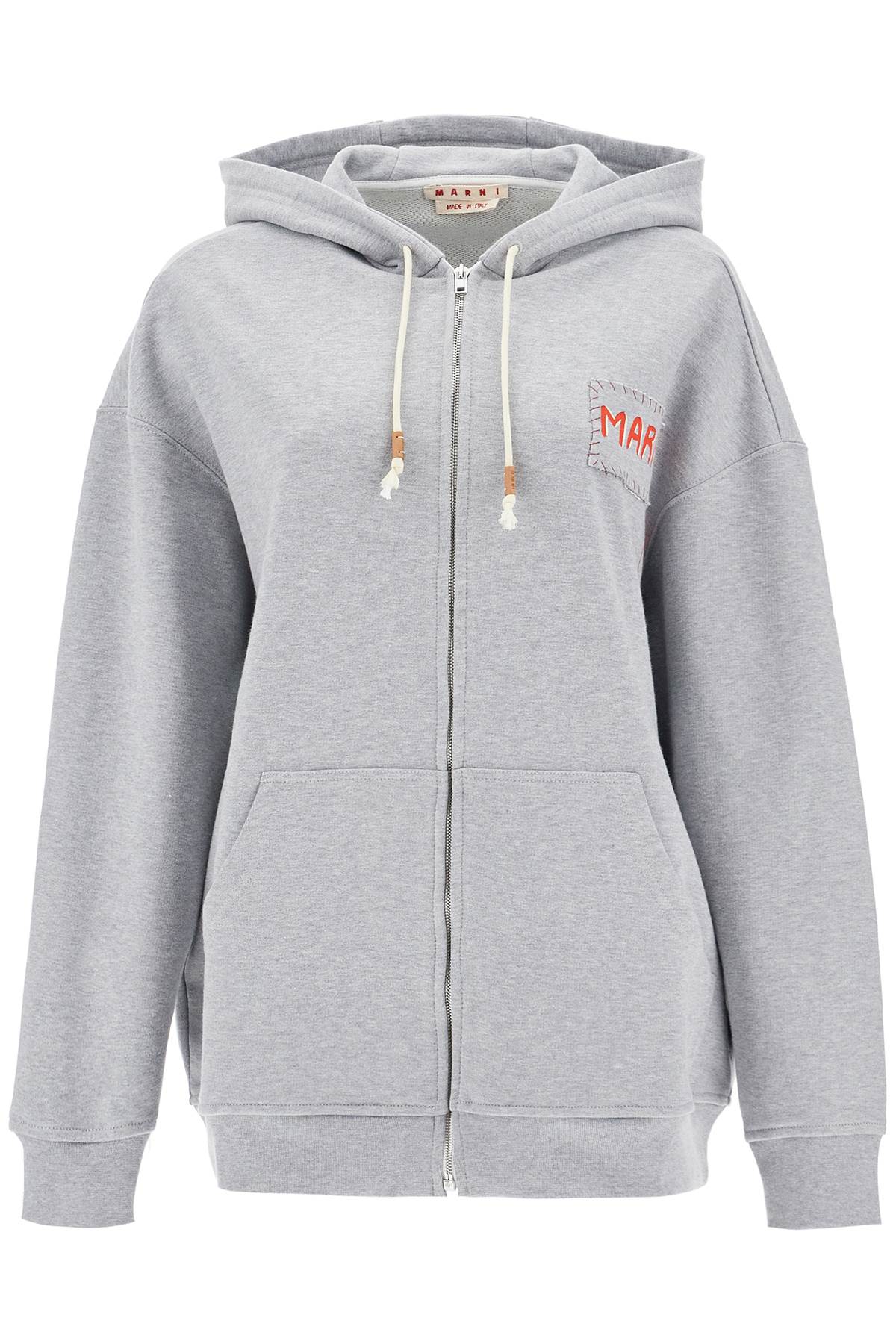 Shop Marni Oversized Organic Cotton Sweat In Sodium (grey)