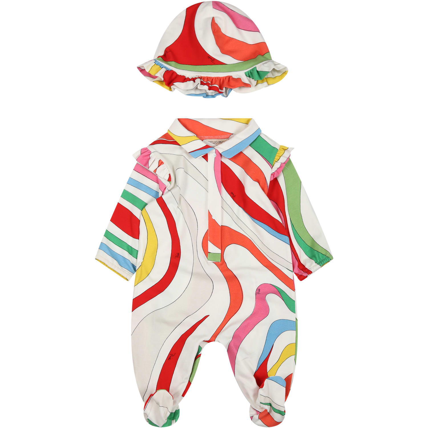 Emilio Pucci Multicolor Set For Baby Girl With Print And Logo