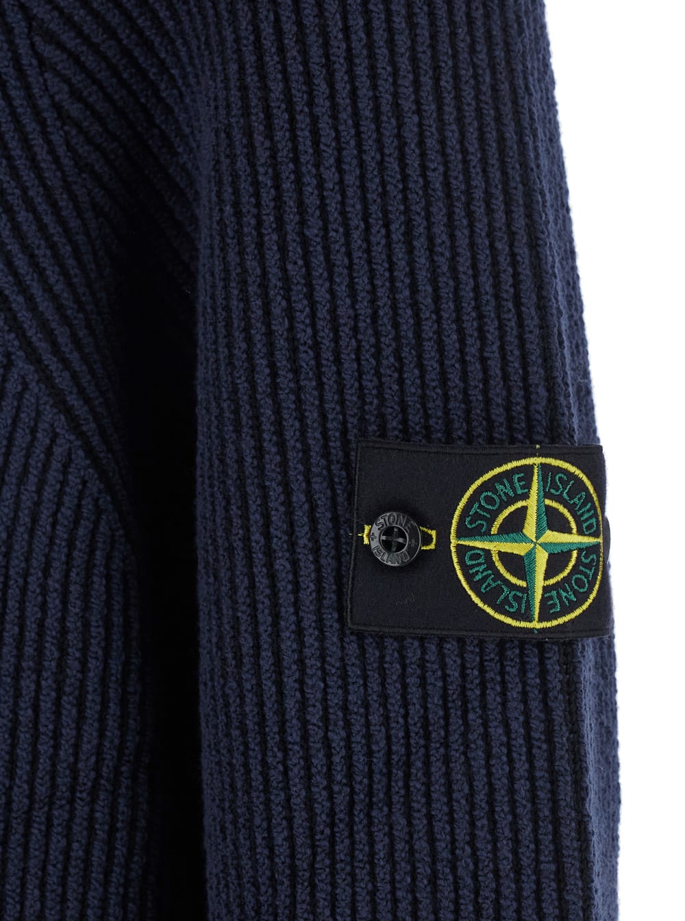 Stone Island Cotton And Virgin Wool Sweater In Blue