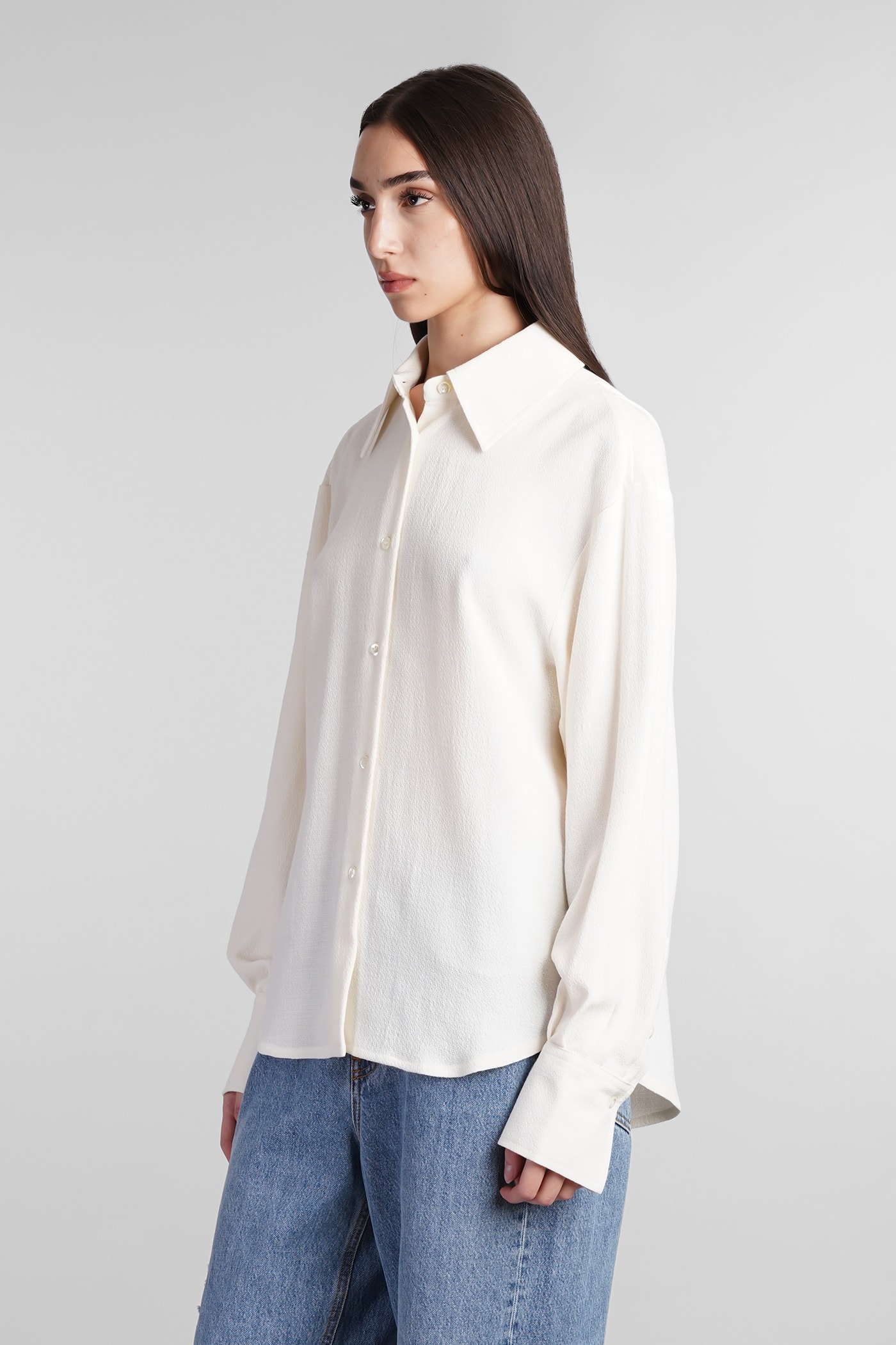 Shop Séfr Anais Shirt Shirt In Beige Viscose