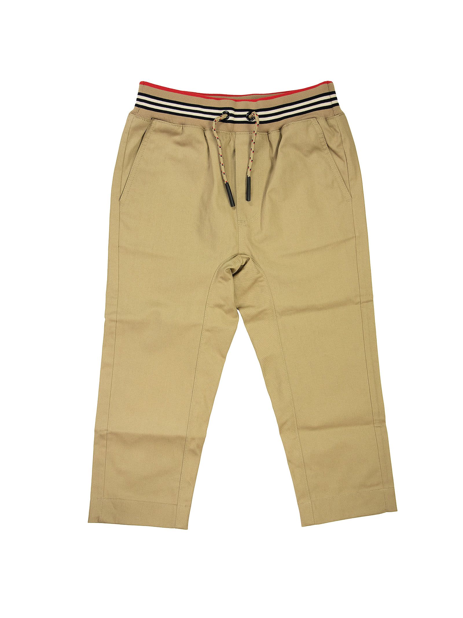 Burberry Dilan - Icon Stripe Detail Cotton Twill Drawcord Trousers