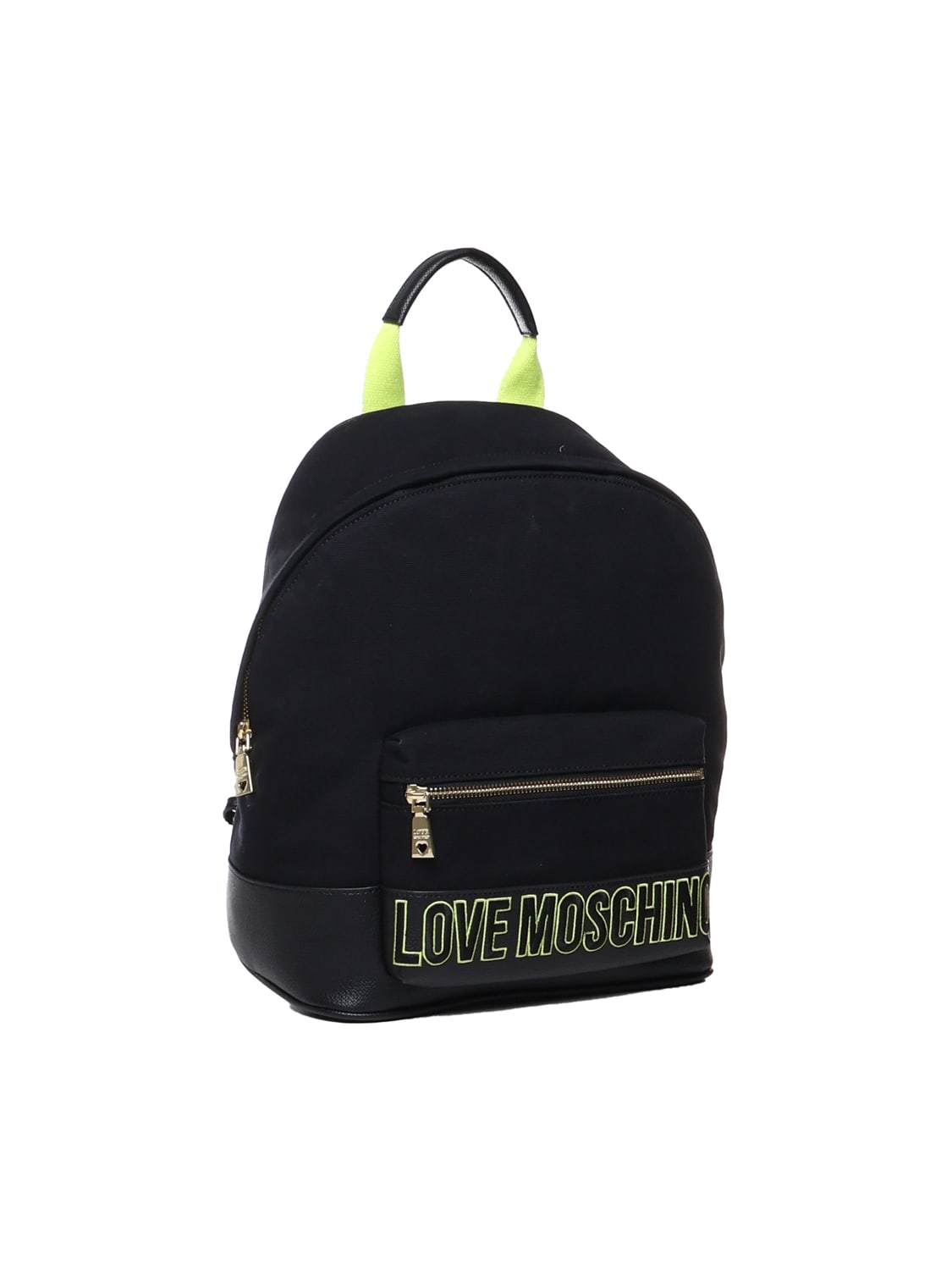 Shop Love Moschino Love Backpack In Cotton In Black, Green