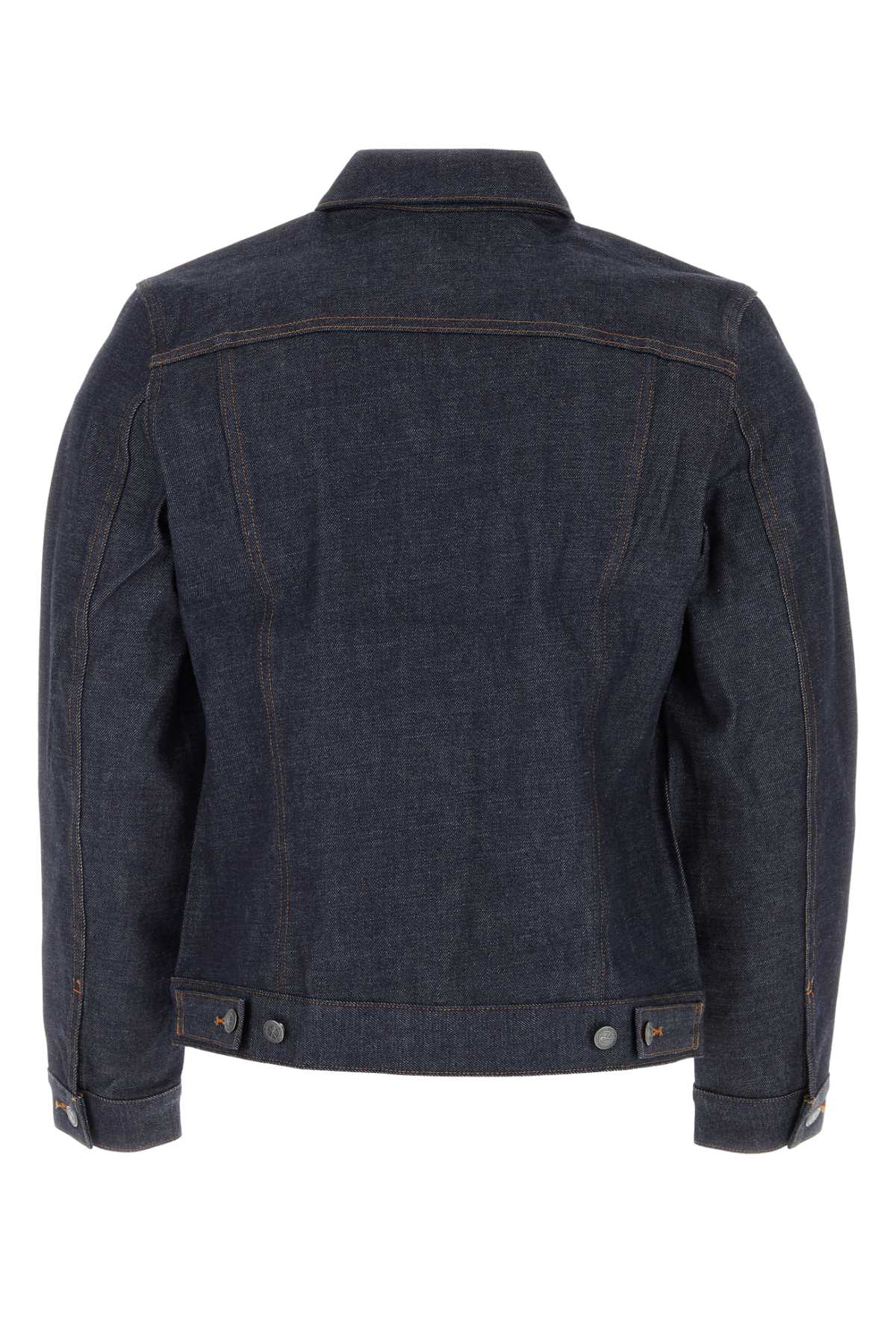 Apc Navy Veste Work Denim Jacket In Blue