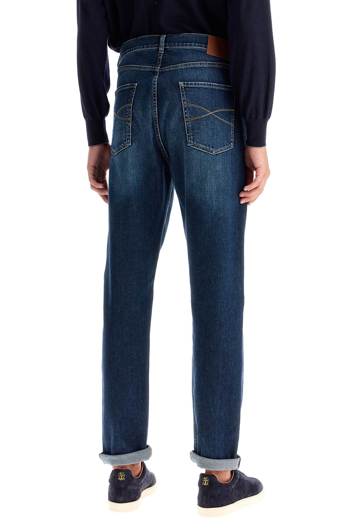Brunello Cucinelli Stretch Denim Iconic Fit Jeans For A In Blue