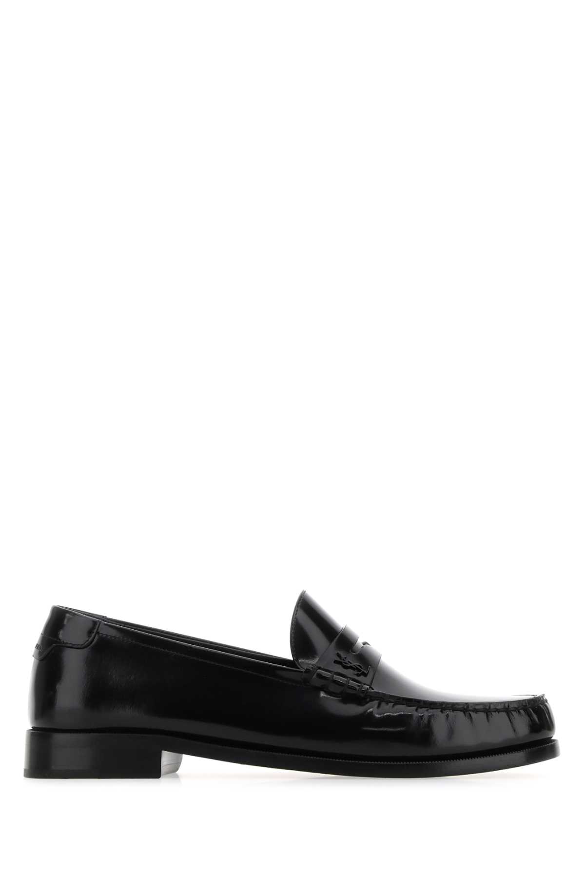 Saint Laurent Black Leather Magnum Loafers