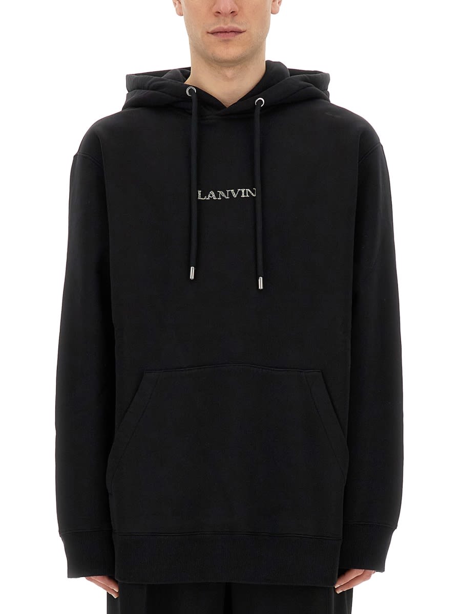 Shop Lanvin Sweatshirt With Logo In Black